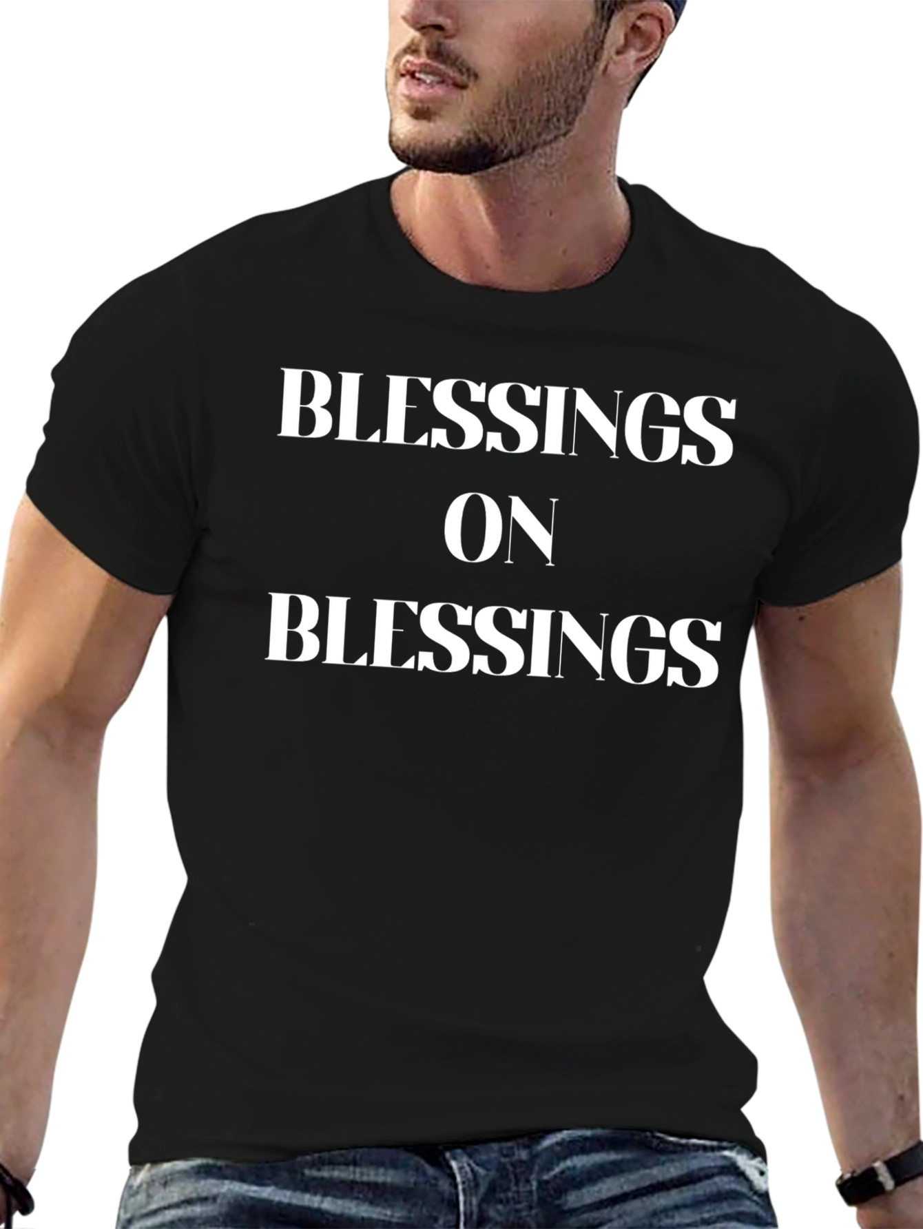 Blessings On Blessings Black Graphic Tee
