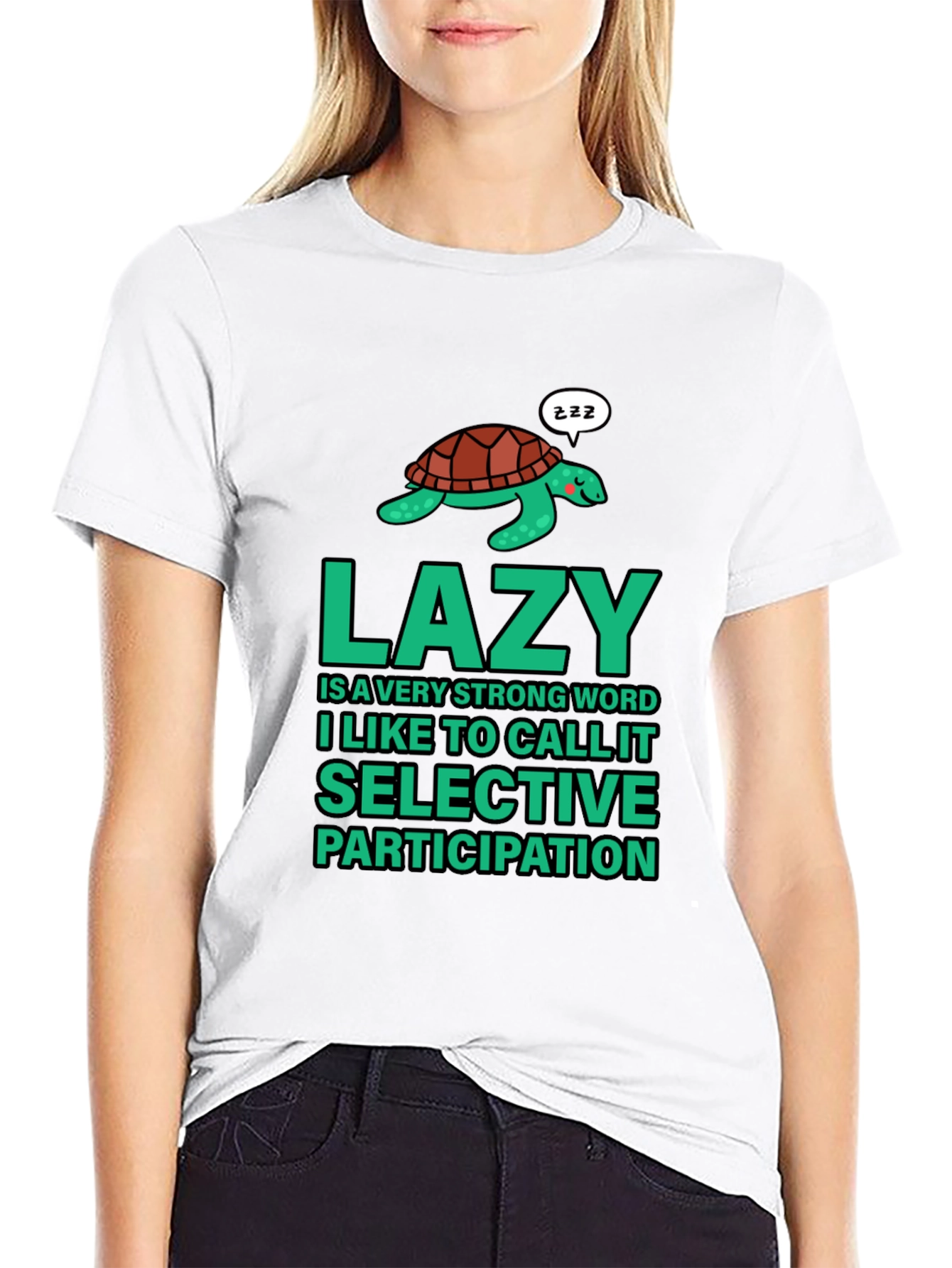 Lazy Turtle Graphic T-Shirt - Mens Black Cotton Tee