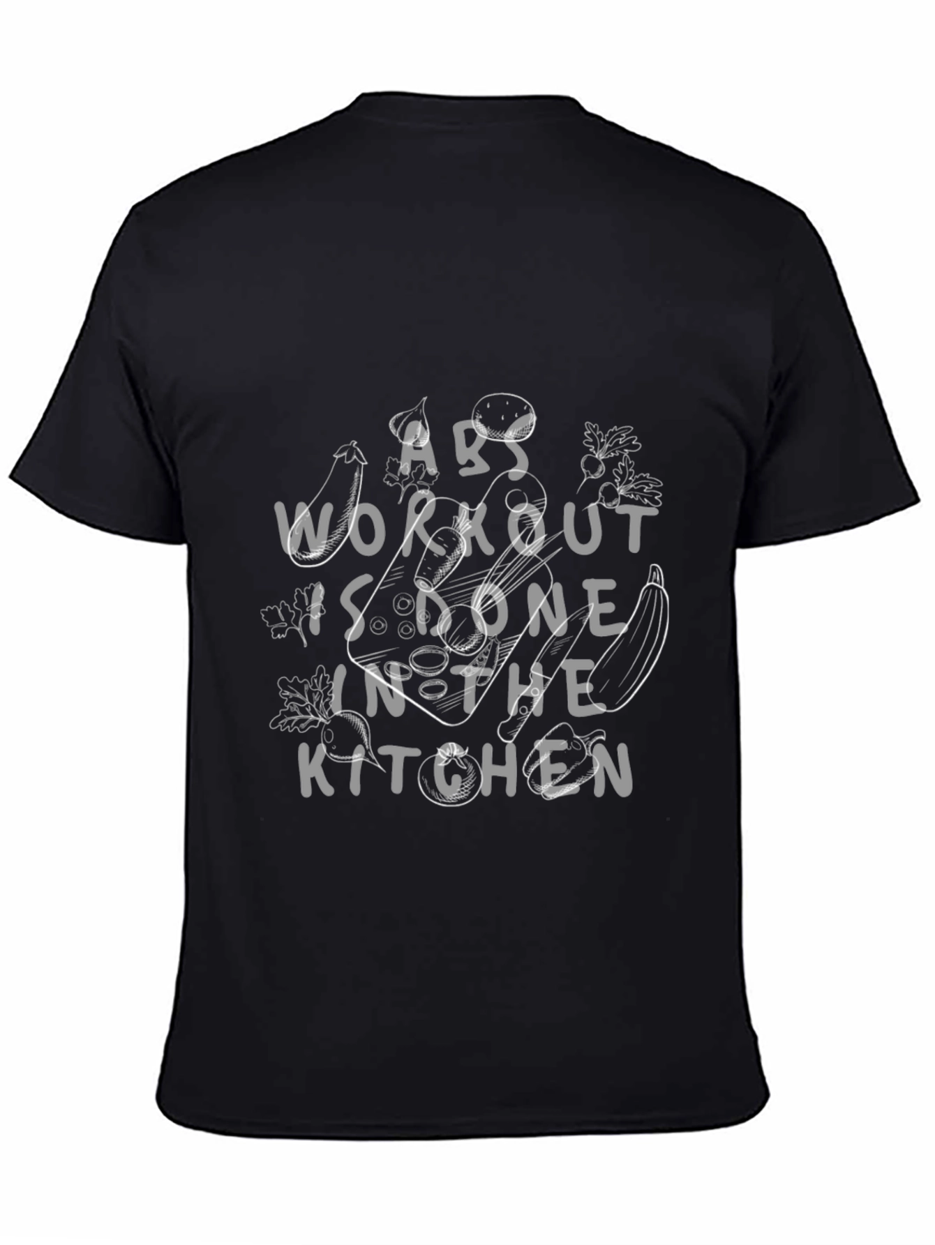 Abs Workout Kitchen Black Graphic Tee