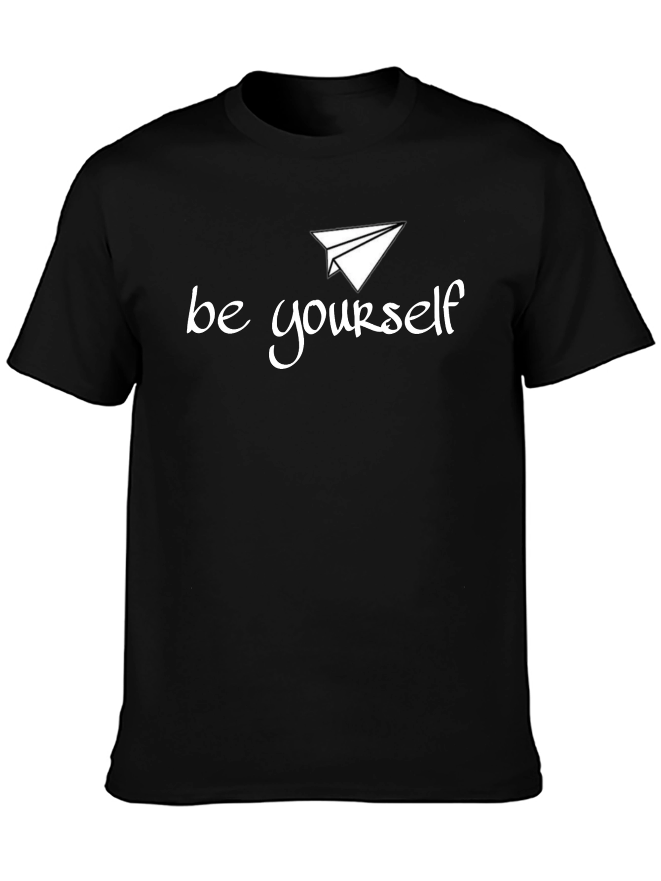 Be Yourself Graphic Tee - Black Crew Neck T-Shirt