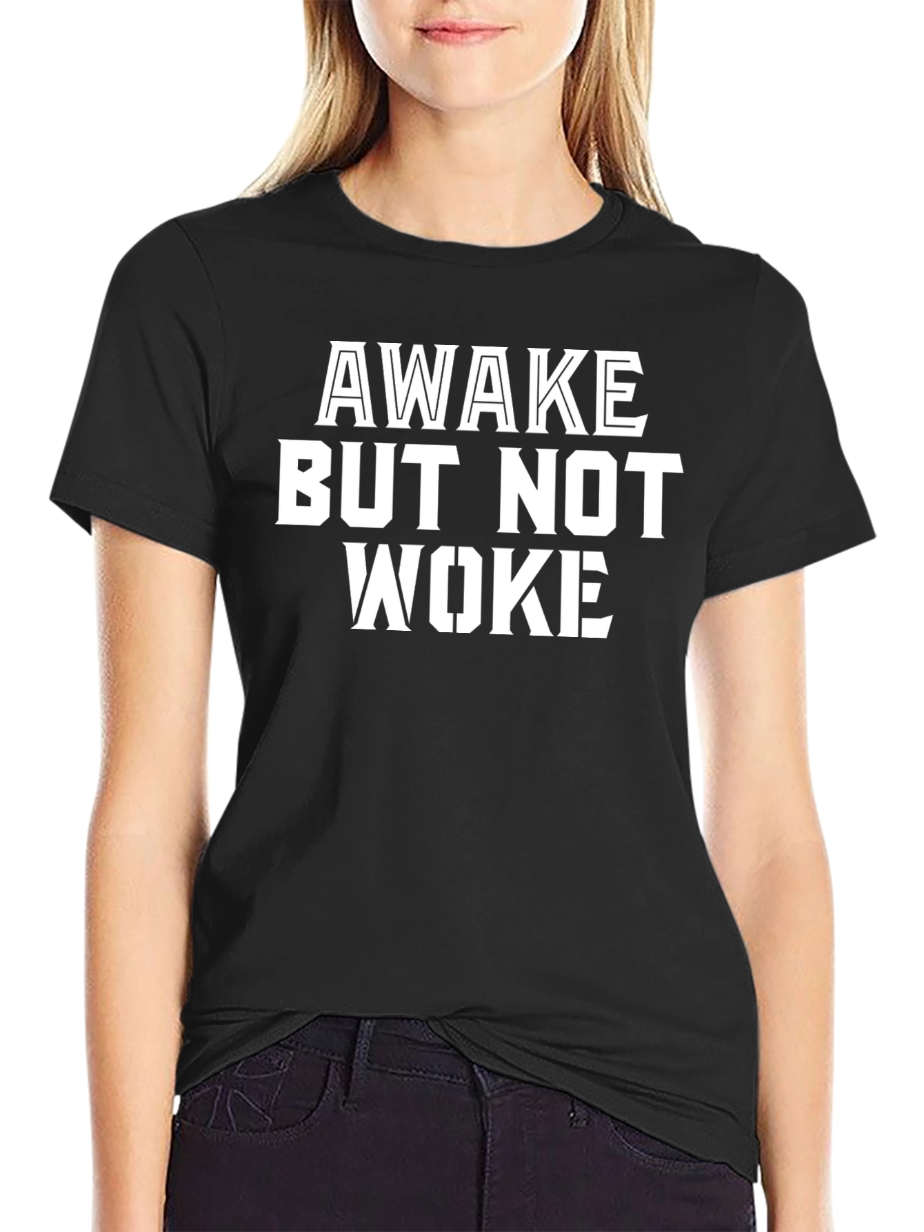 Awake But Not Woke Black Graphic Tee