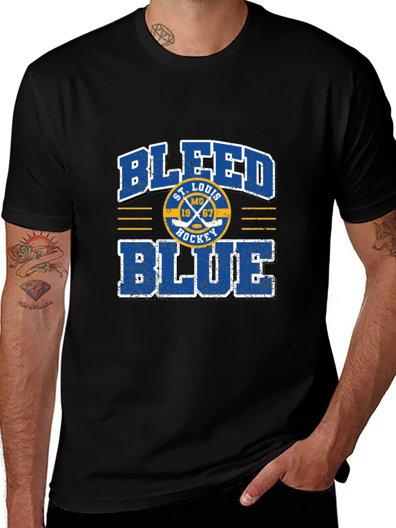 St. Louis Hockey Bleed Blue Graphic Tee