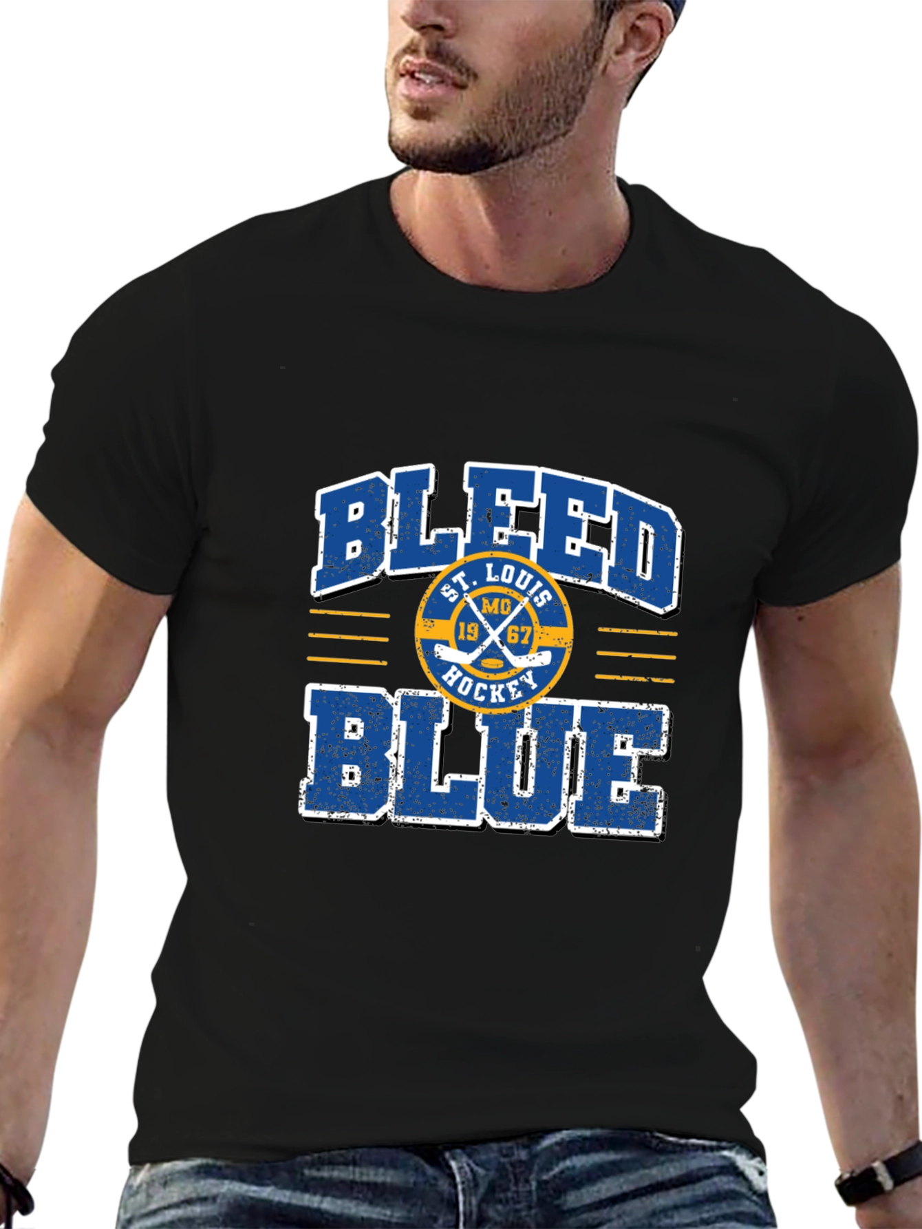 St. Louis Hockey Bleed Blue Graphic Tee