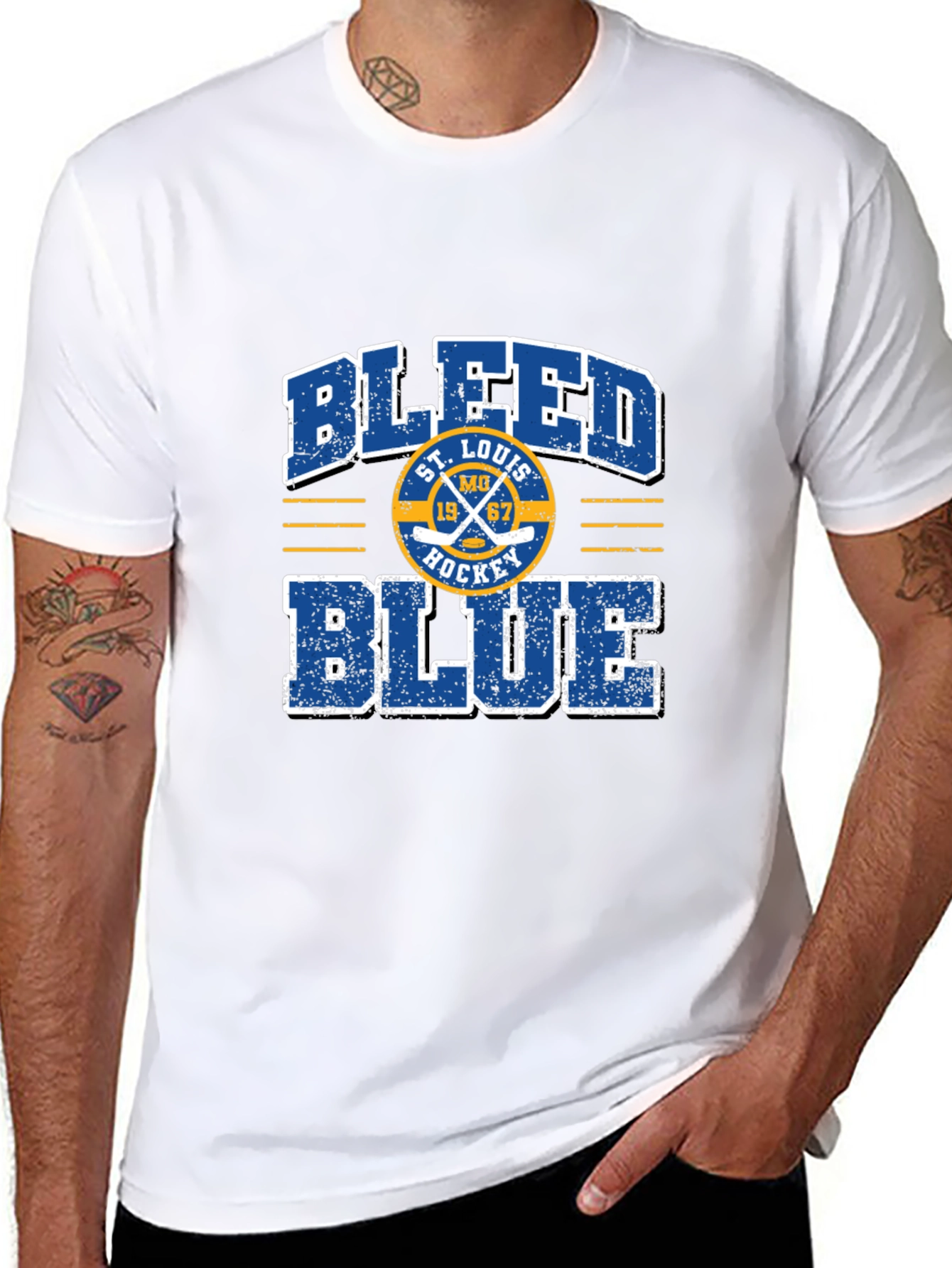 St. Louis Hockey Bleed Blue Graphic Tee