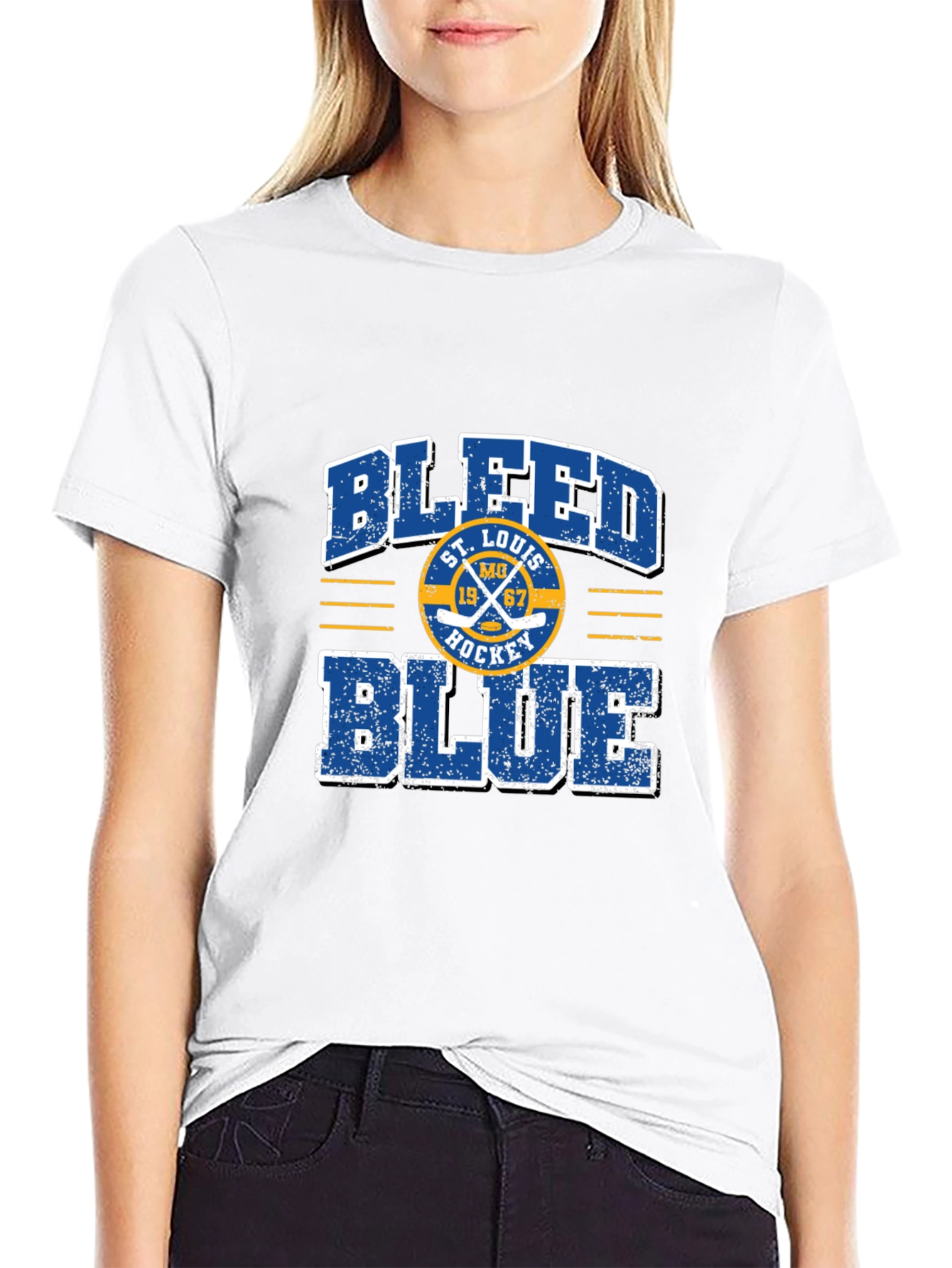 St. Louis Hockey Bleed Blue Graphic Tee