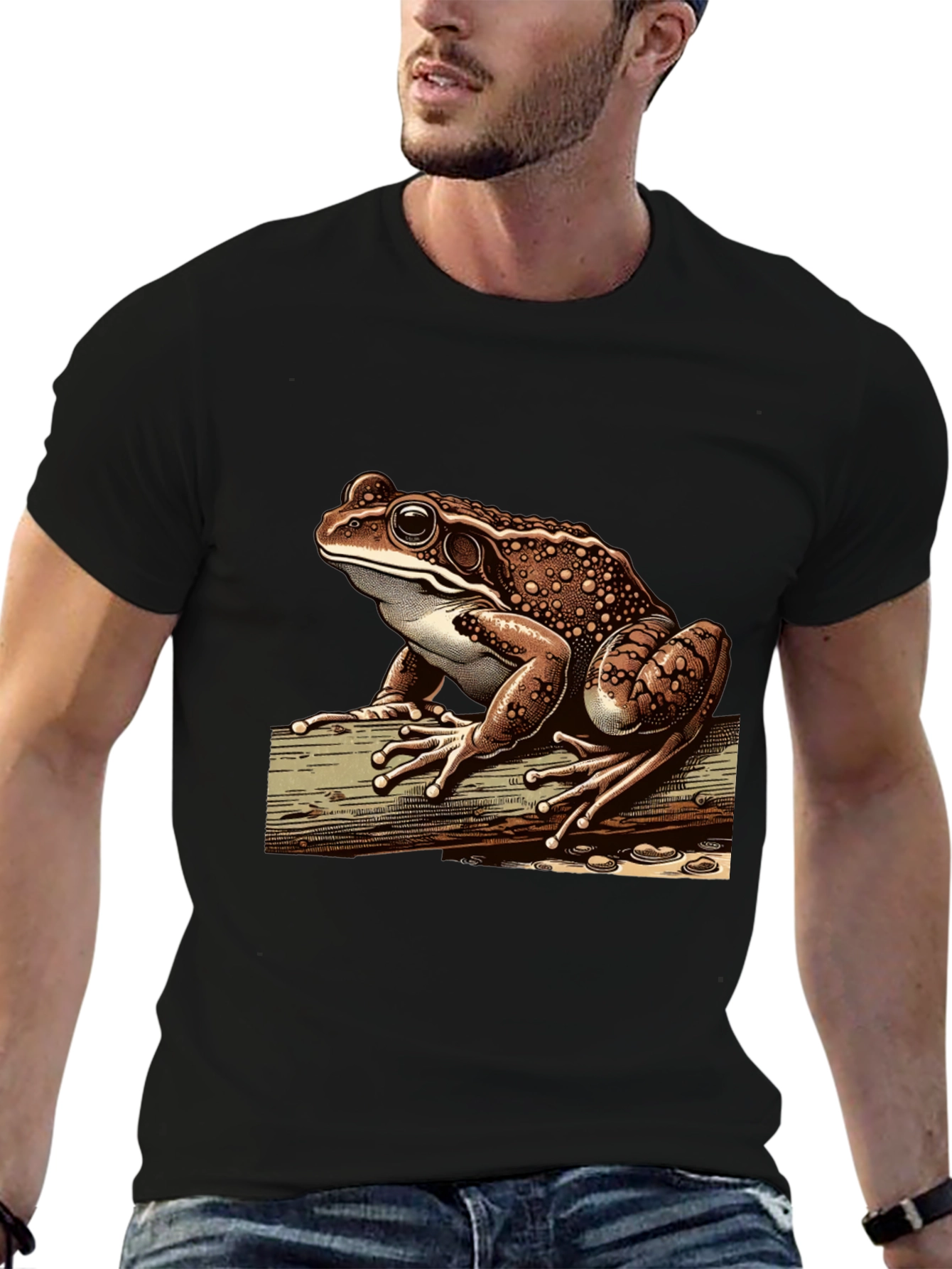 Frog Graphic Print Tee - Cool Nature Lovers Shirt