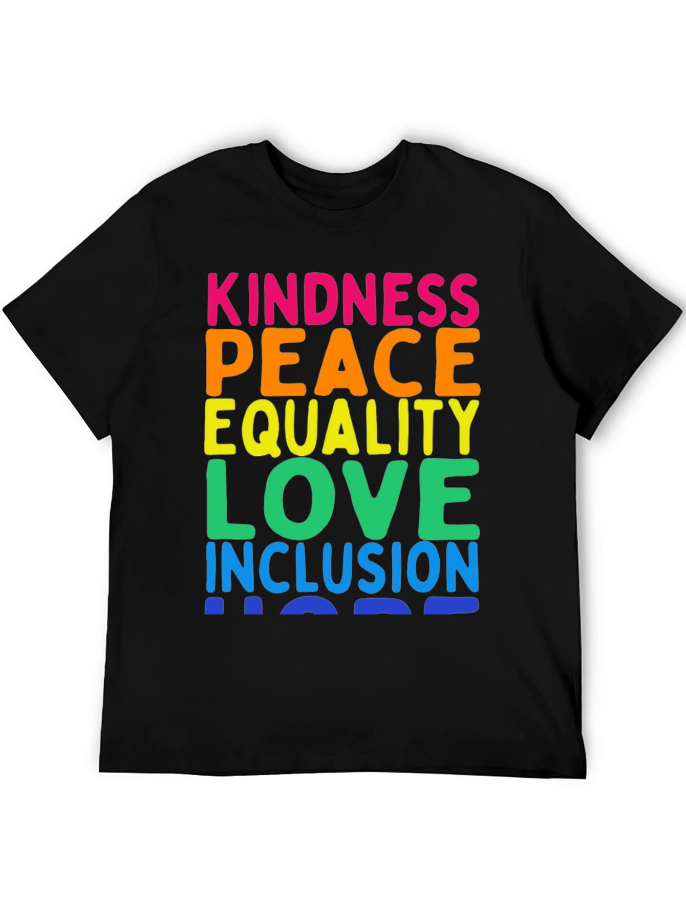 Kindness Peace Love Inclusion Rainbow T-Shirt