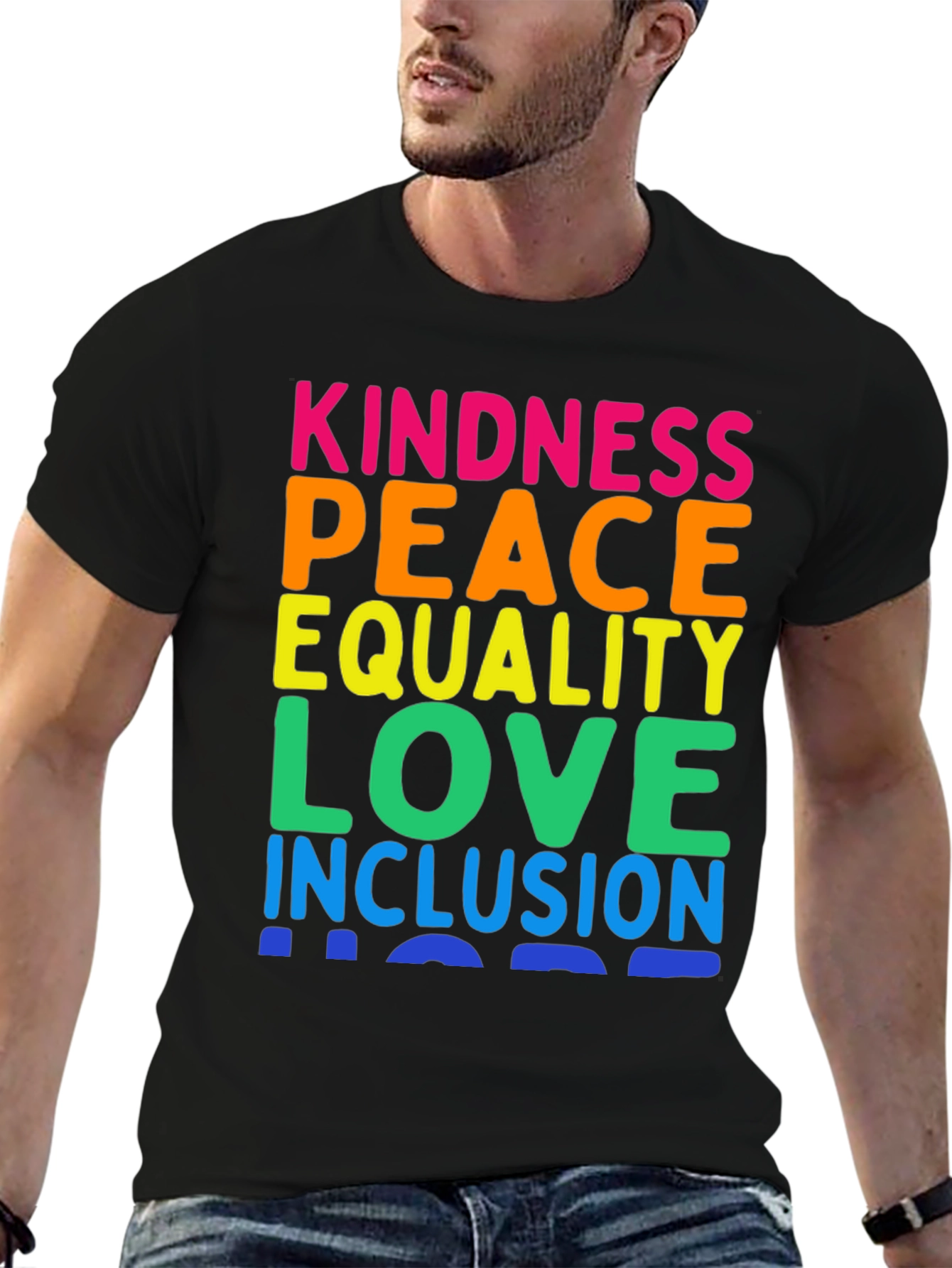 Kindness Peace Love Inclusion Rainbow T-Shirt