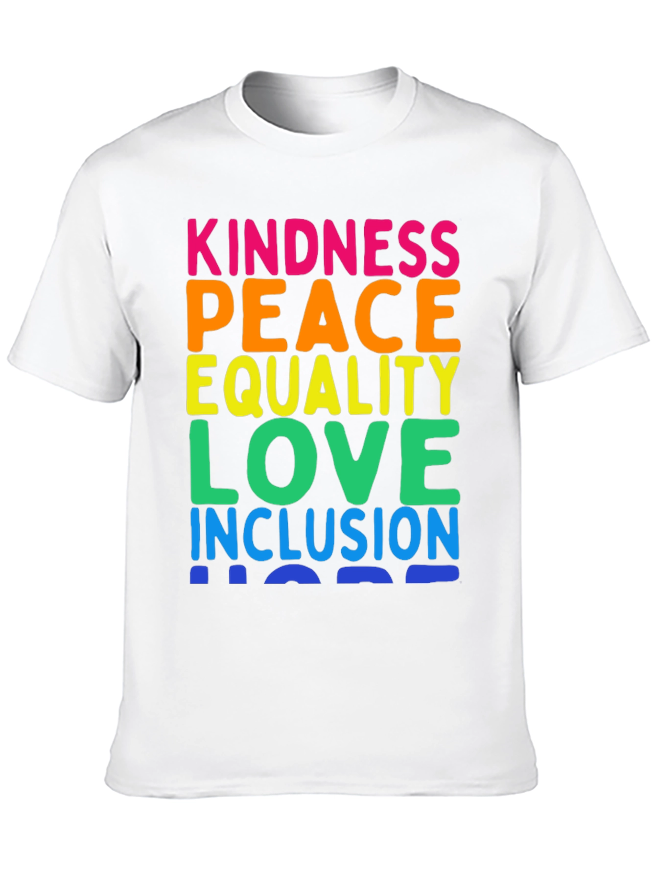 Kindness Peace Love Inclusion Rainbow T-Shirt