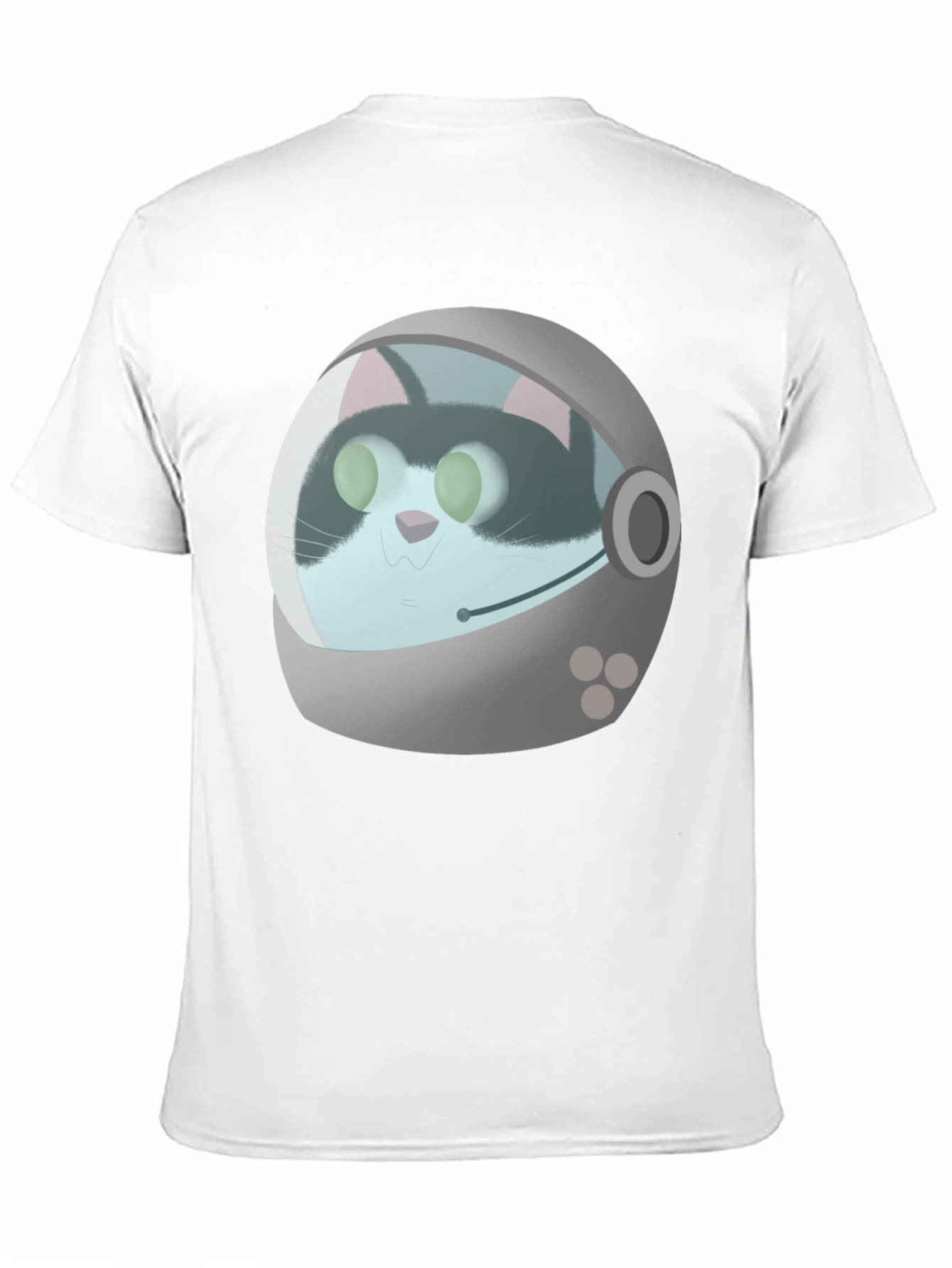 Astronaut Cat Graphic T-Shirt - Black Crew Neck Tee