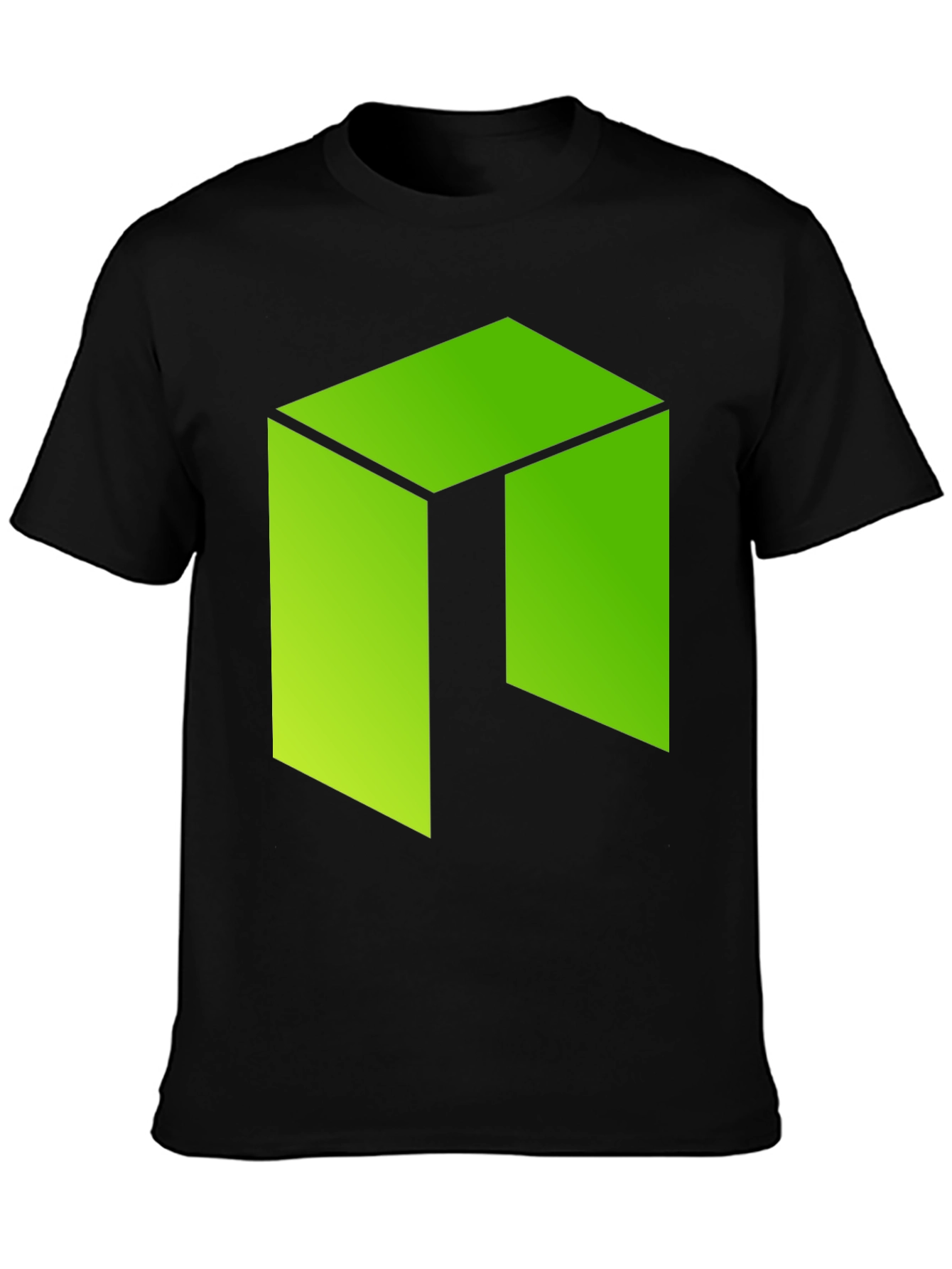 Neon Green Abstract Graphic Print Black T-Shirt