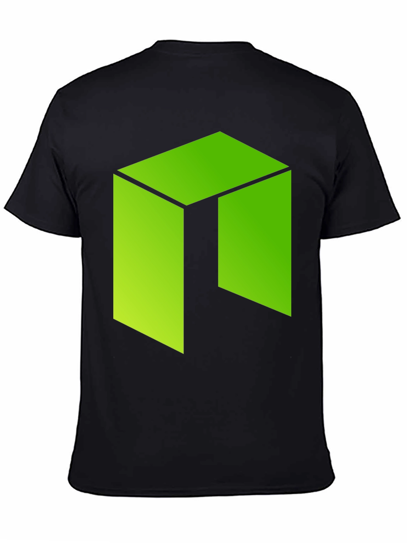 Neon Green Abstract Graphic Print Black T-Shirt