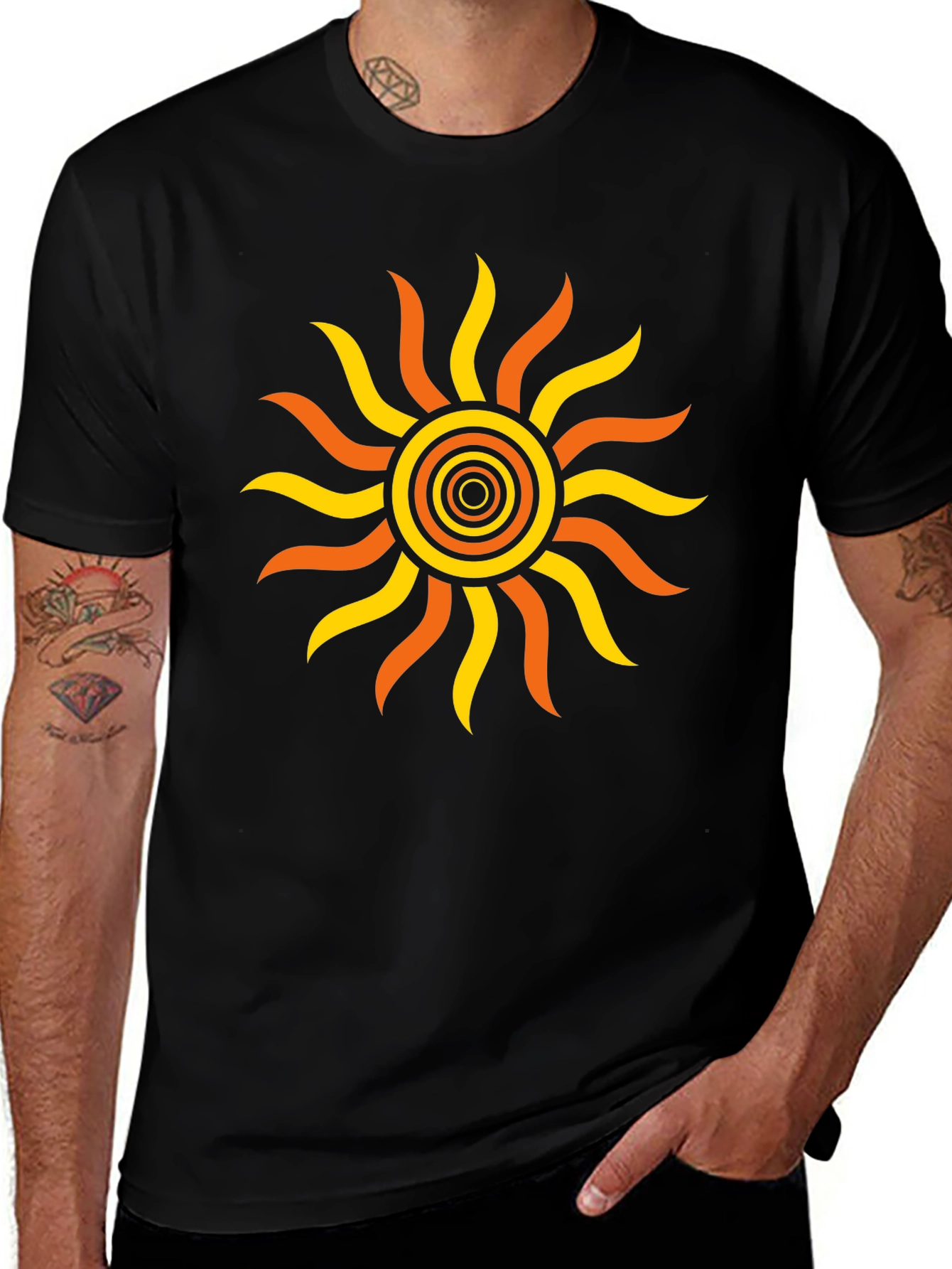 Sunburst Graphic Tee - Mens Black T-Shirt
