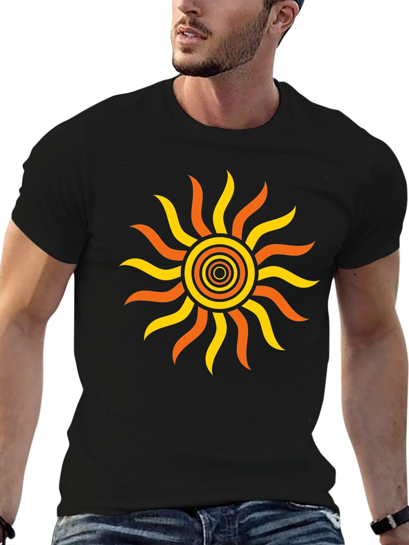 Sunburst Graphic Tee - Mens Black T-Shirt