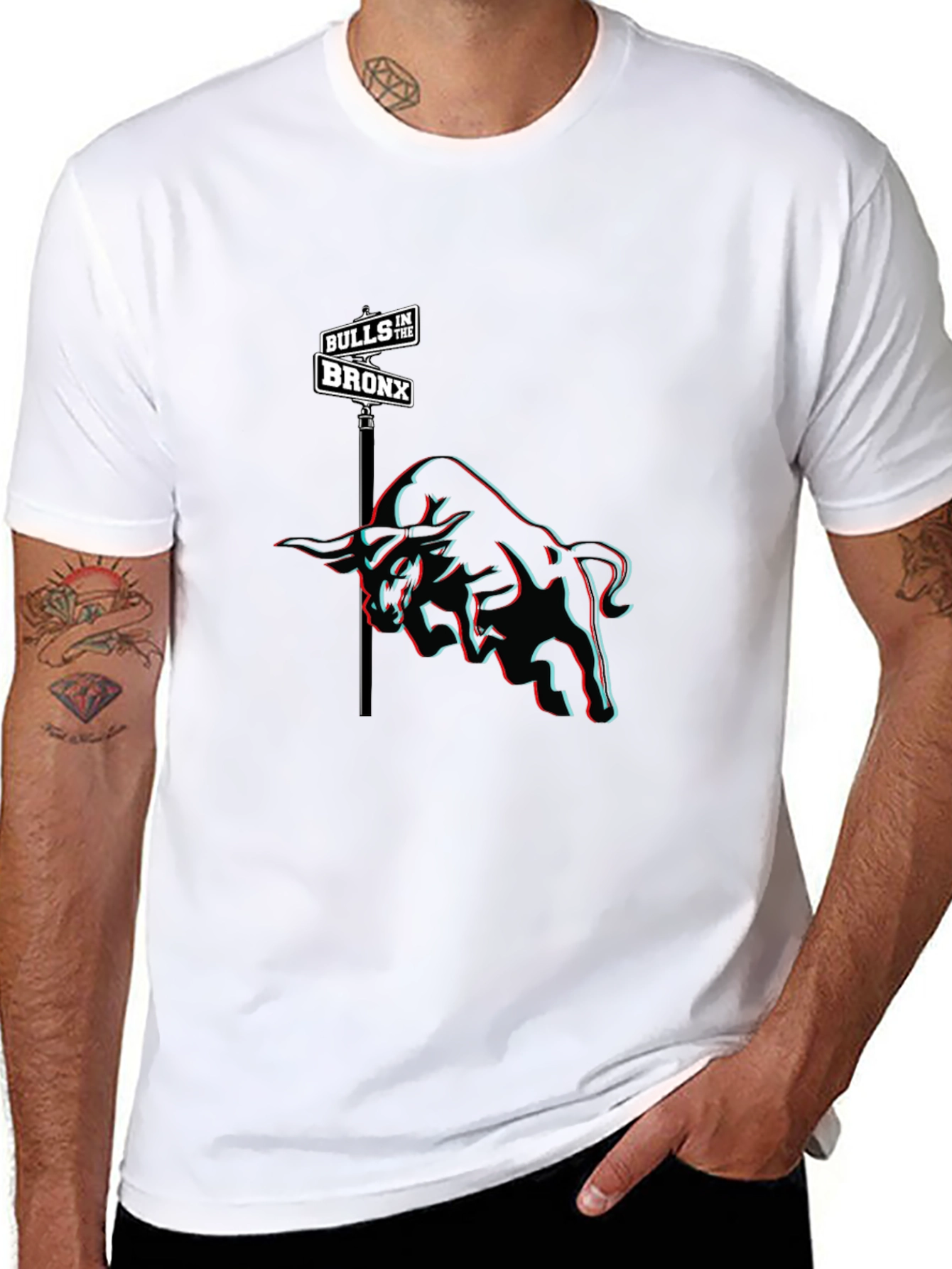 Bulls in the Bronx Graphic Print Black T-Shirt