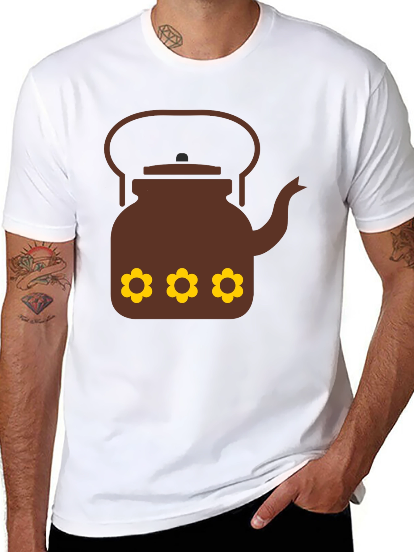 Retro Teapot Graphic T-Shirt - Funky Casual Tee