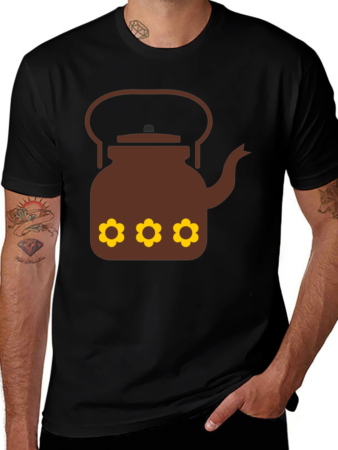 Retro Teapot Graphic T-Shirt - Funky Casual Tee