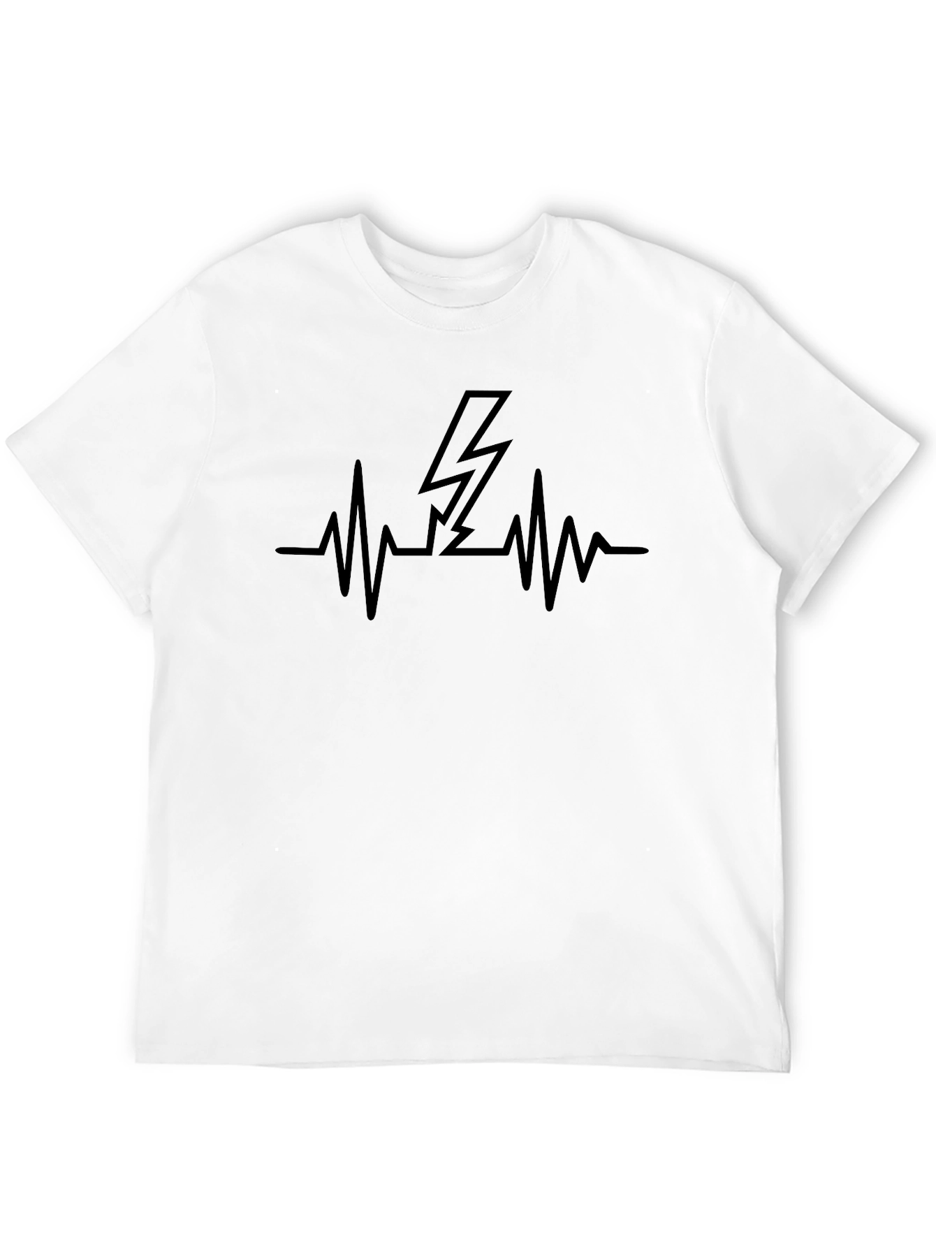 Heartbeat Lightning Bolt Black Graphic Tee