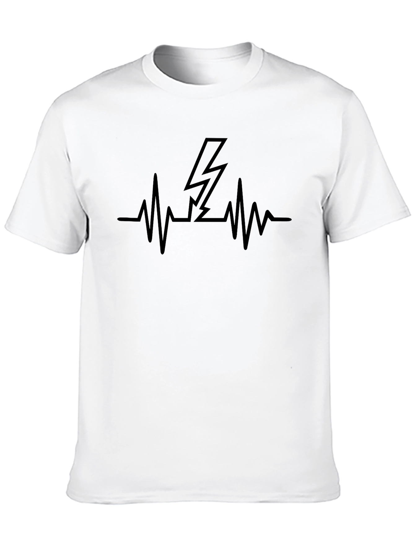 Heartbeat Lightning Bolt Black Graphic Tee