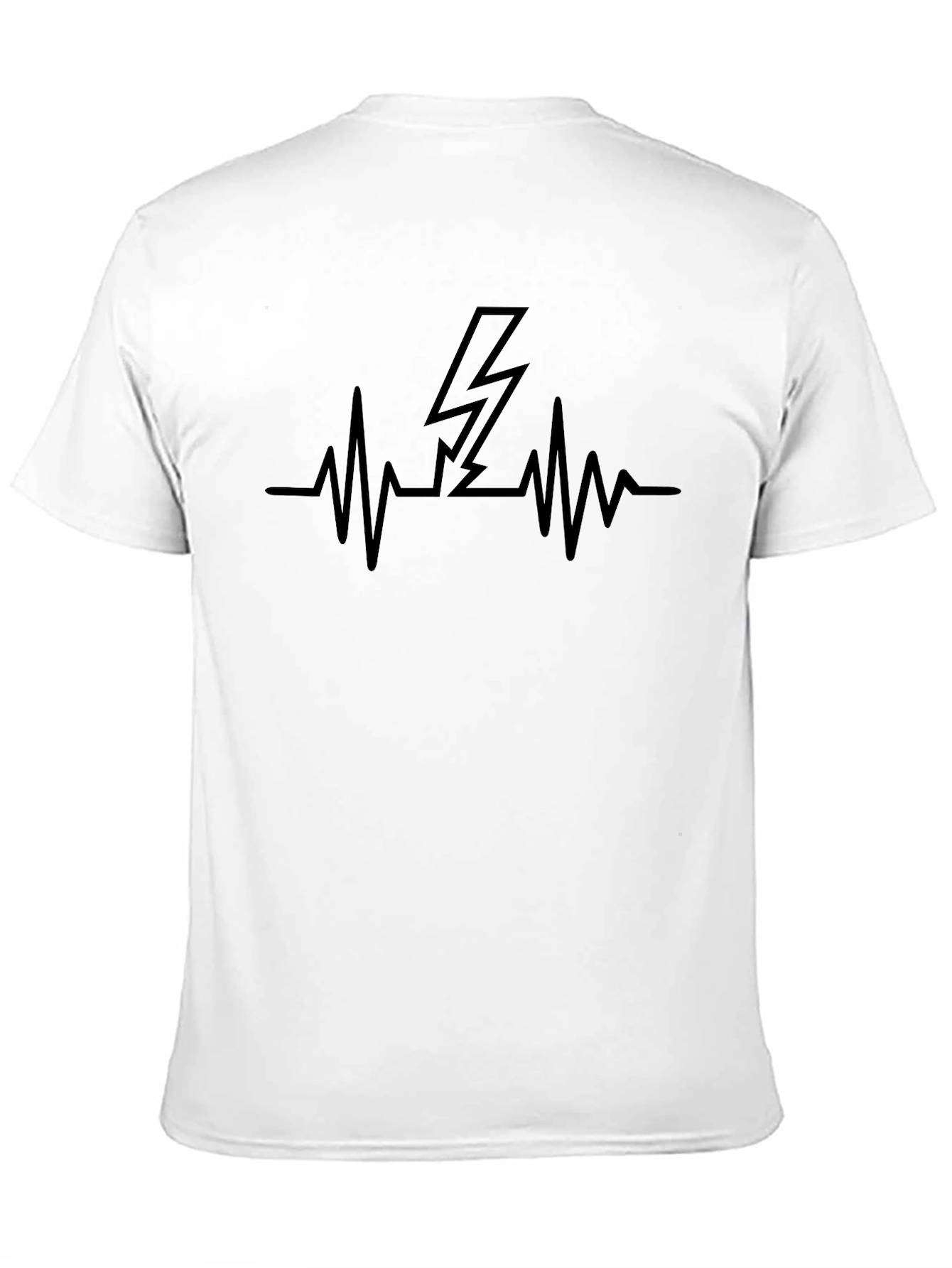 Heartbeat Lightning Bolt Black Graphic Tee
