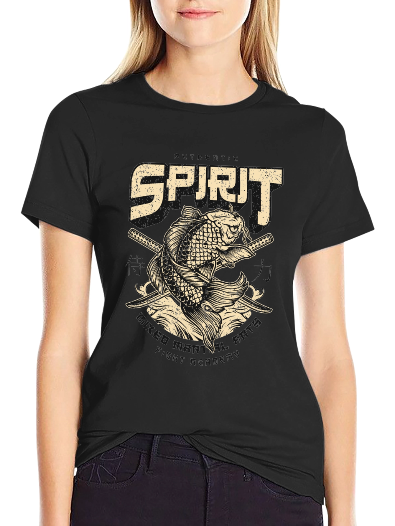 Koi Fish Spirit T-Shirt - Edgy Samurai Design