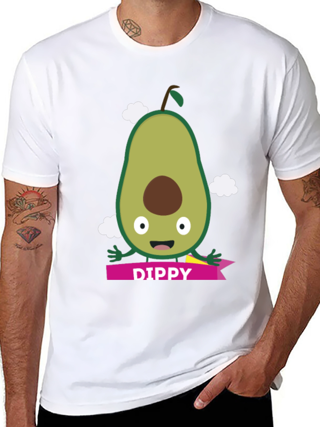 Dippy Avocado Graphic Tee - Unisex Black T-Shirt