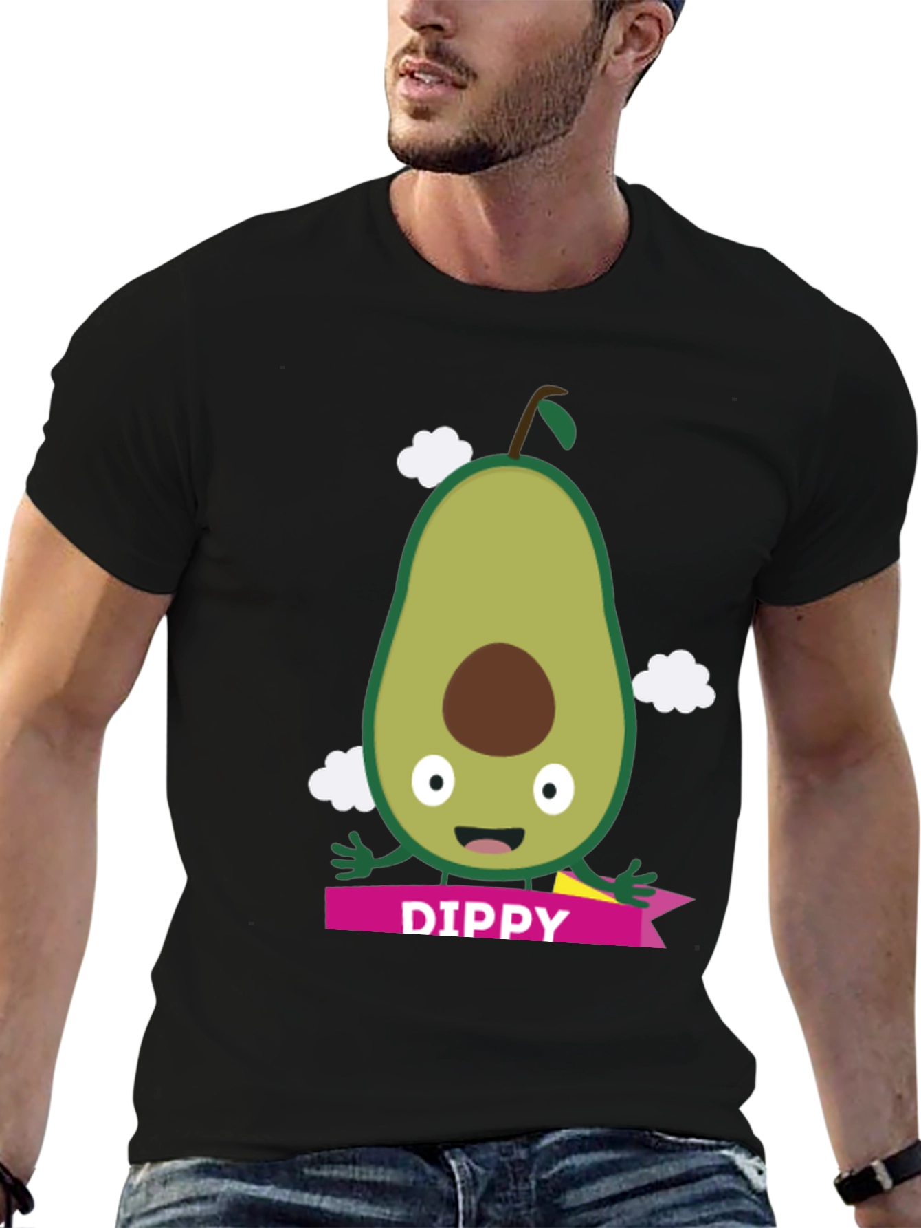 Dippy Avocado Graphic Tee - Unisex Black T-Shirt