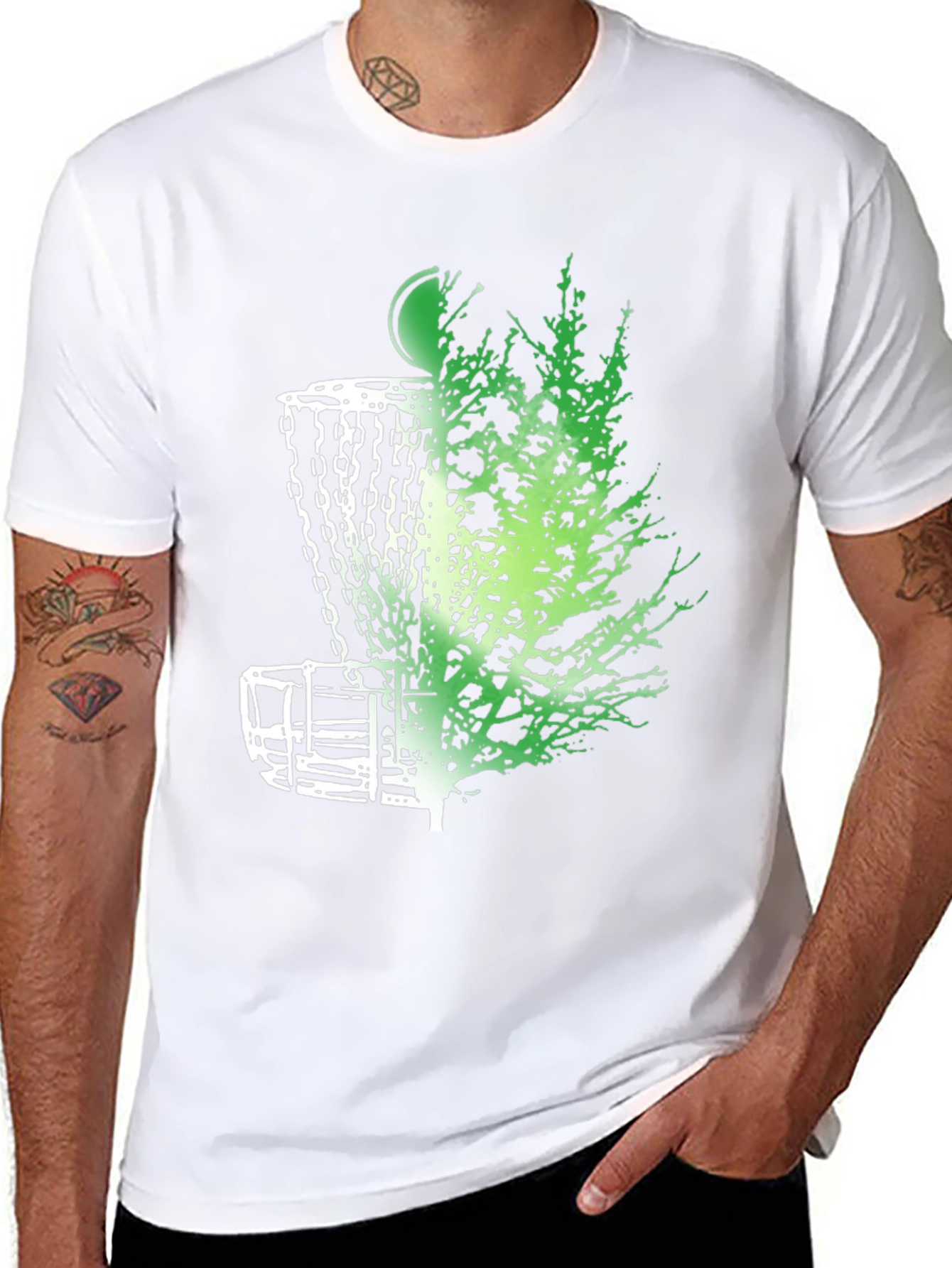Disc Golf Basket & Tree Graphic Tee