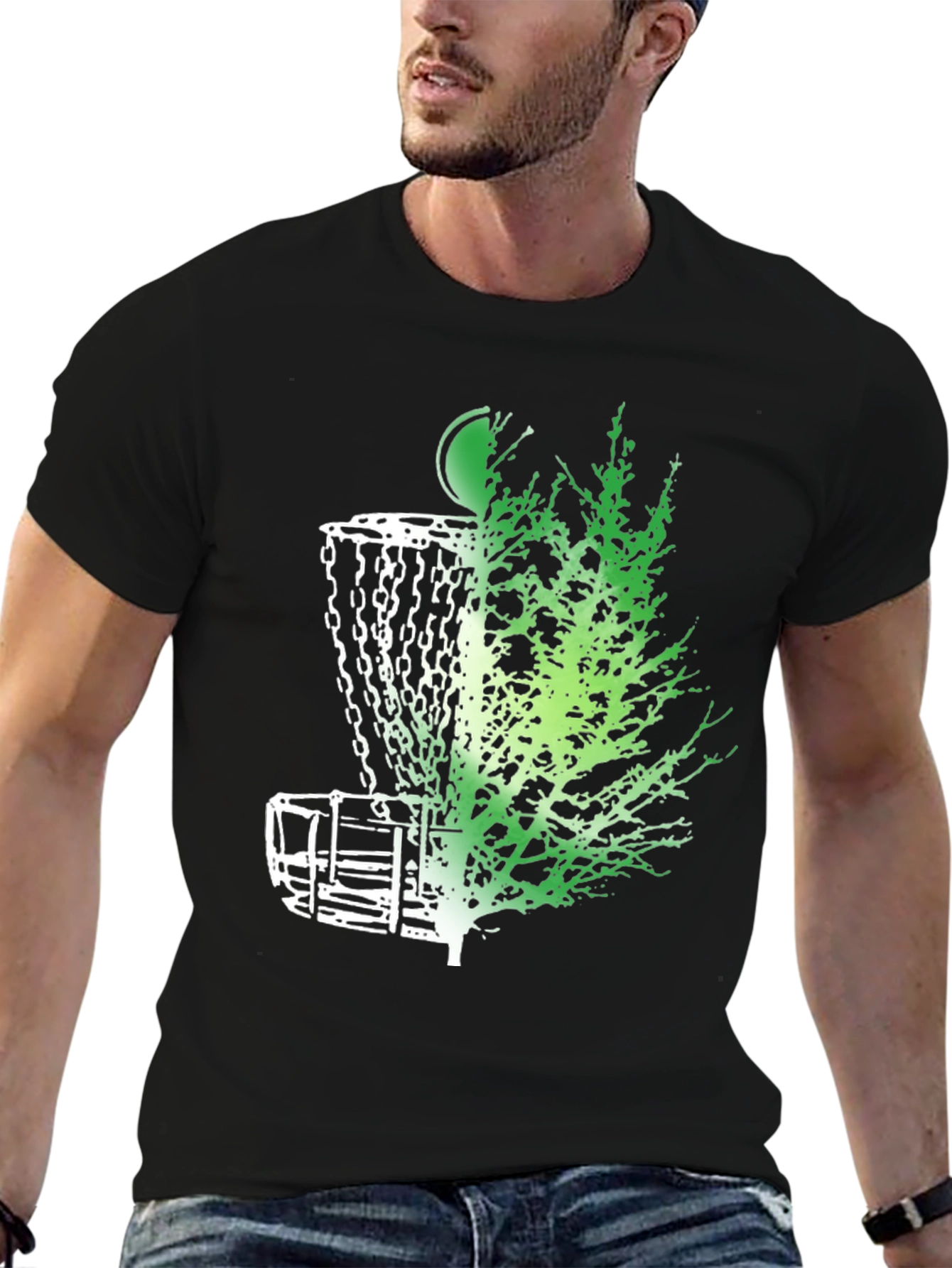 Disc Golf Basket & Tree Graphic Tee