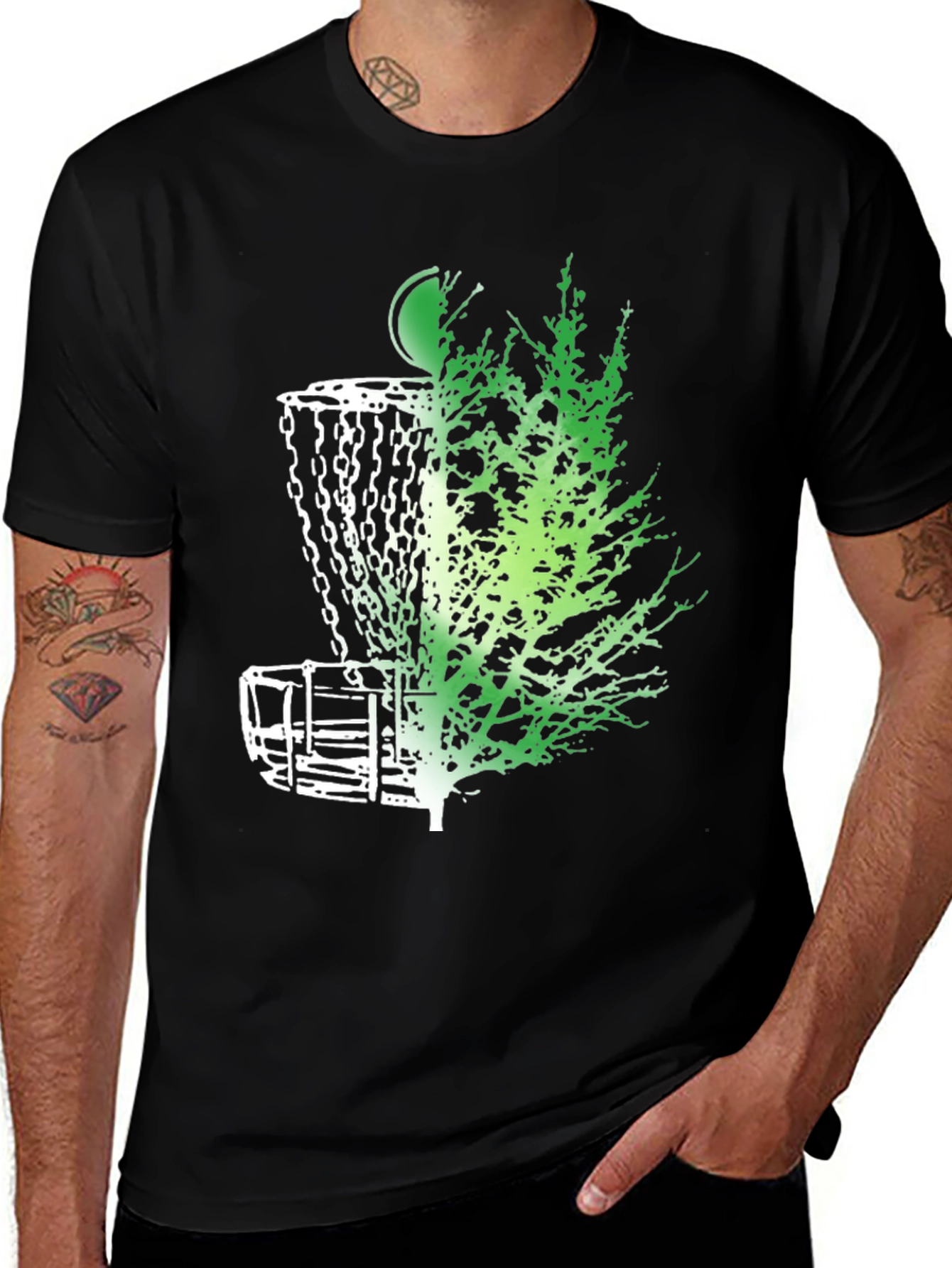 Disc Golf Basket & Tree Graphic Tee