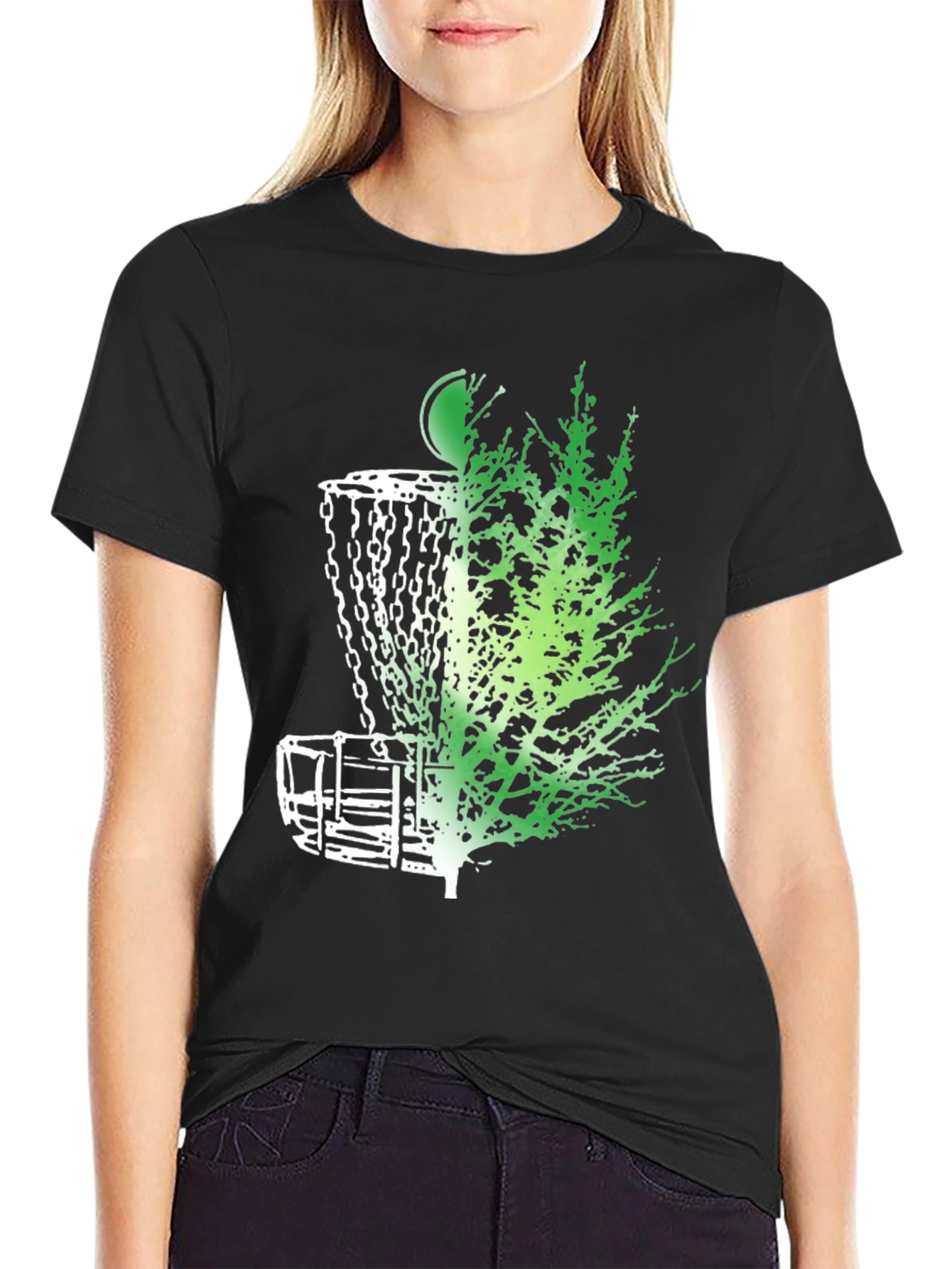 Disc Golf Basket & Tree Graphic Tee