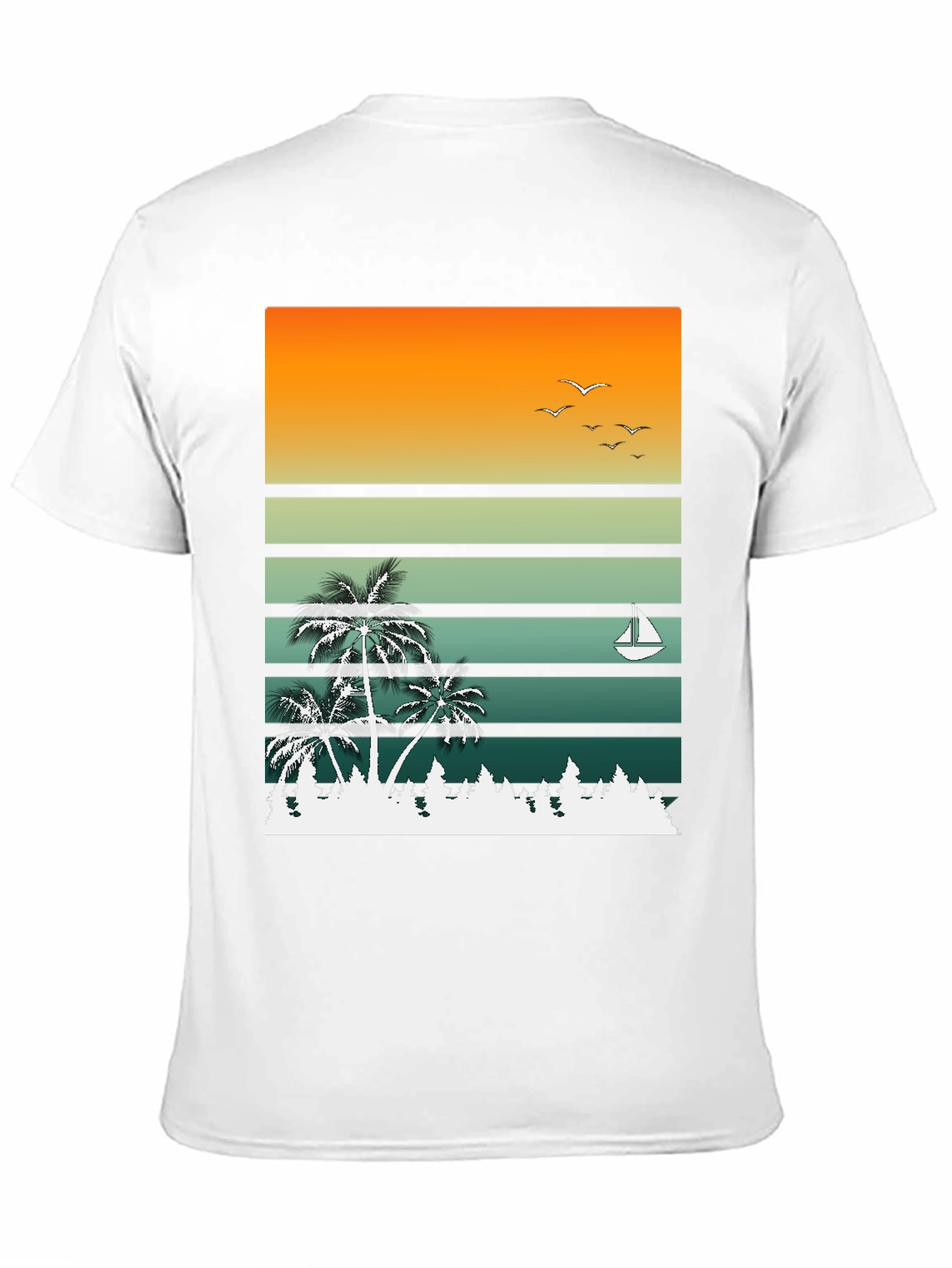 Retro Sunset Palm Tree Graphic T-Shirt