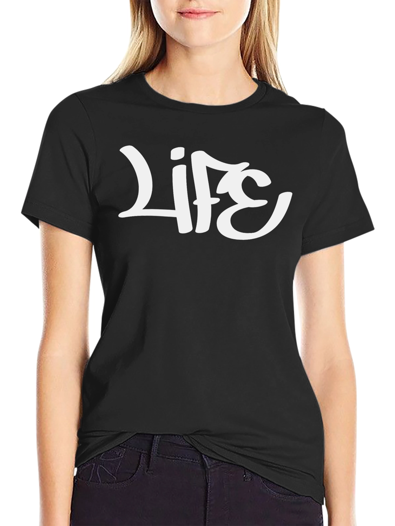 Life Graffiti Style T-Shirt - Black