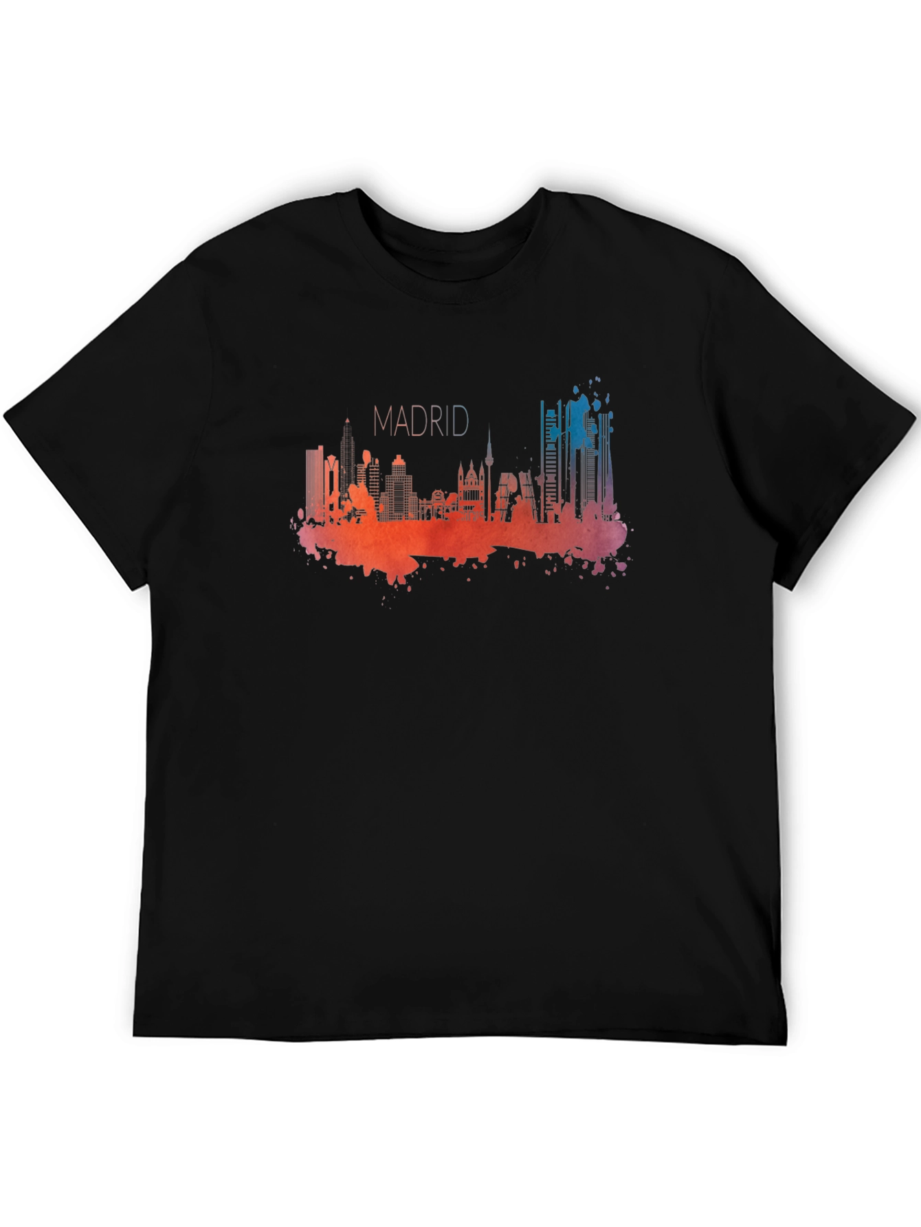 Madrid Skyline Graphic T-Shirt - Mens Black Tee