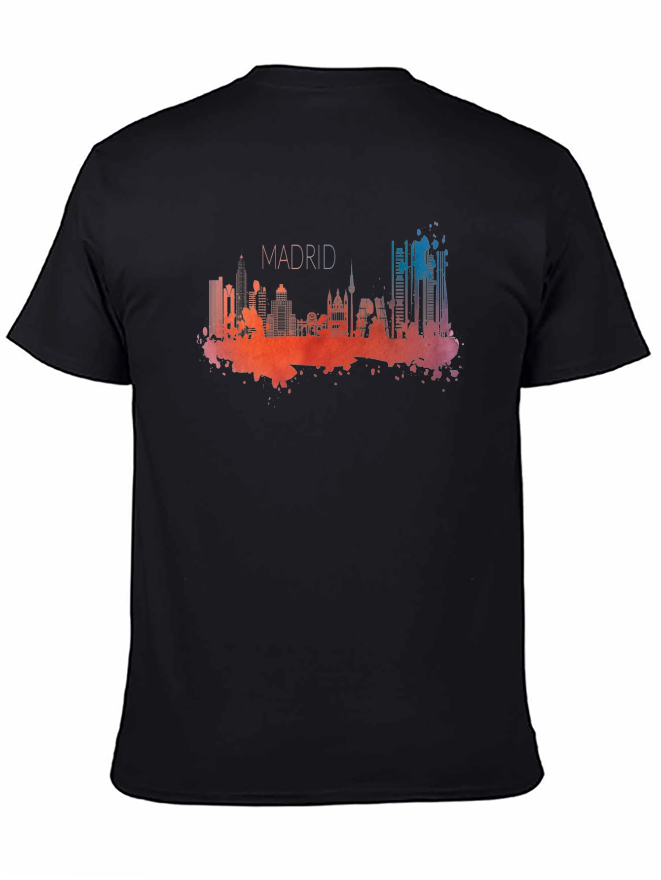 Madrid Skyline Graphic T-Shirt - Mens Black Tee