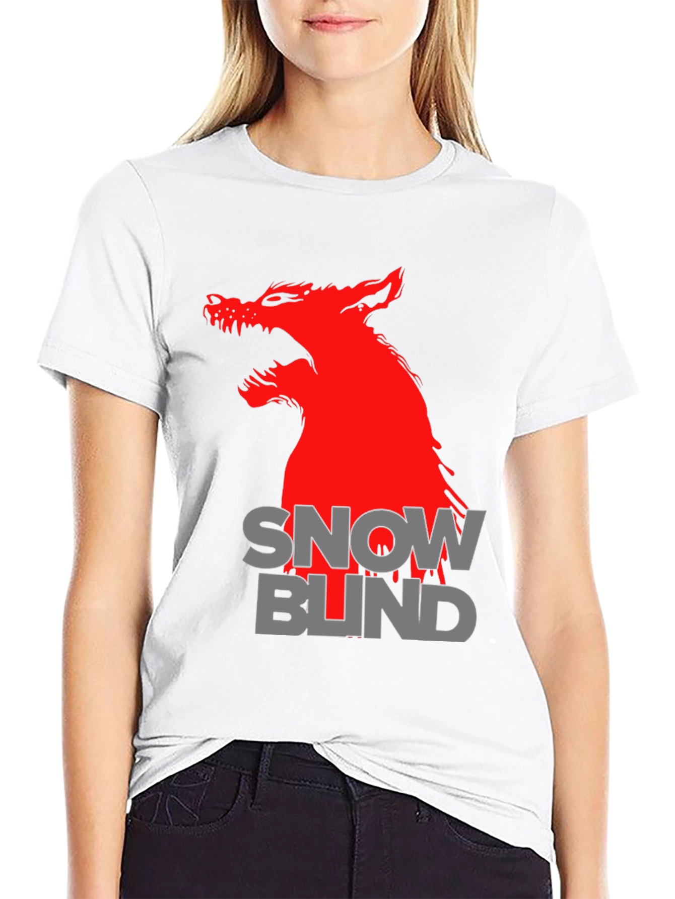 Snow Blind Wolf Graphic T-Shirt