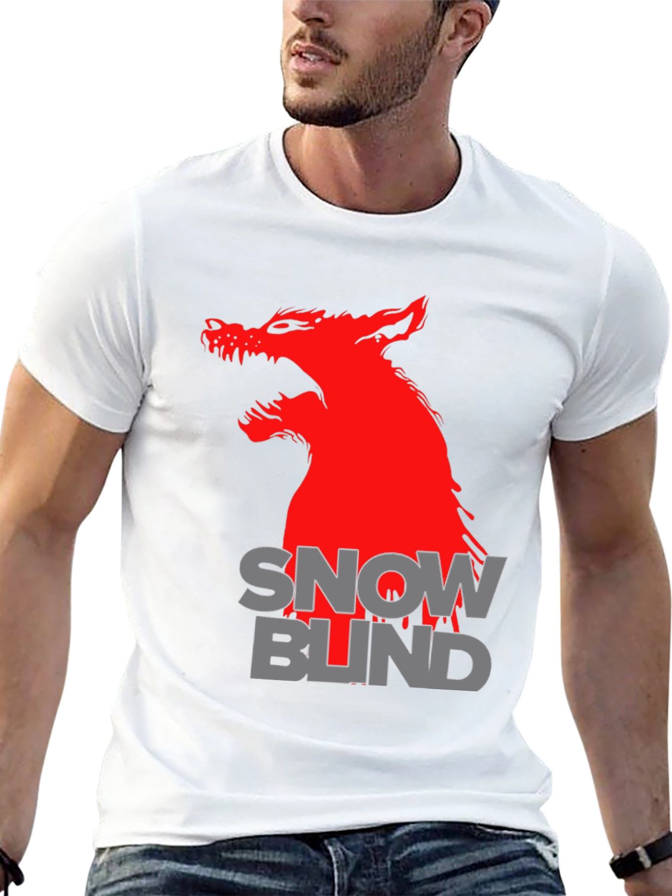 Snow Blind Wolf Graphic T-Shirt