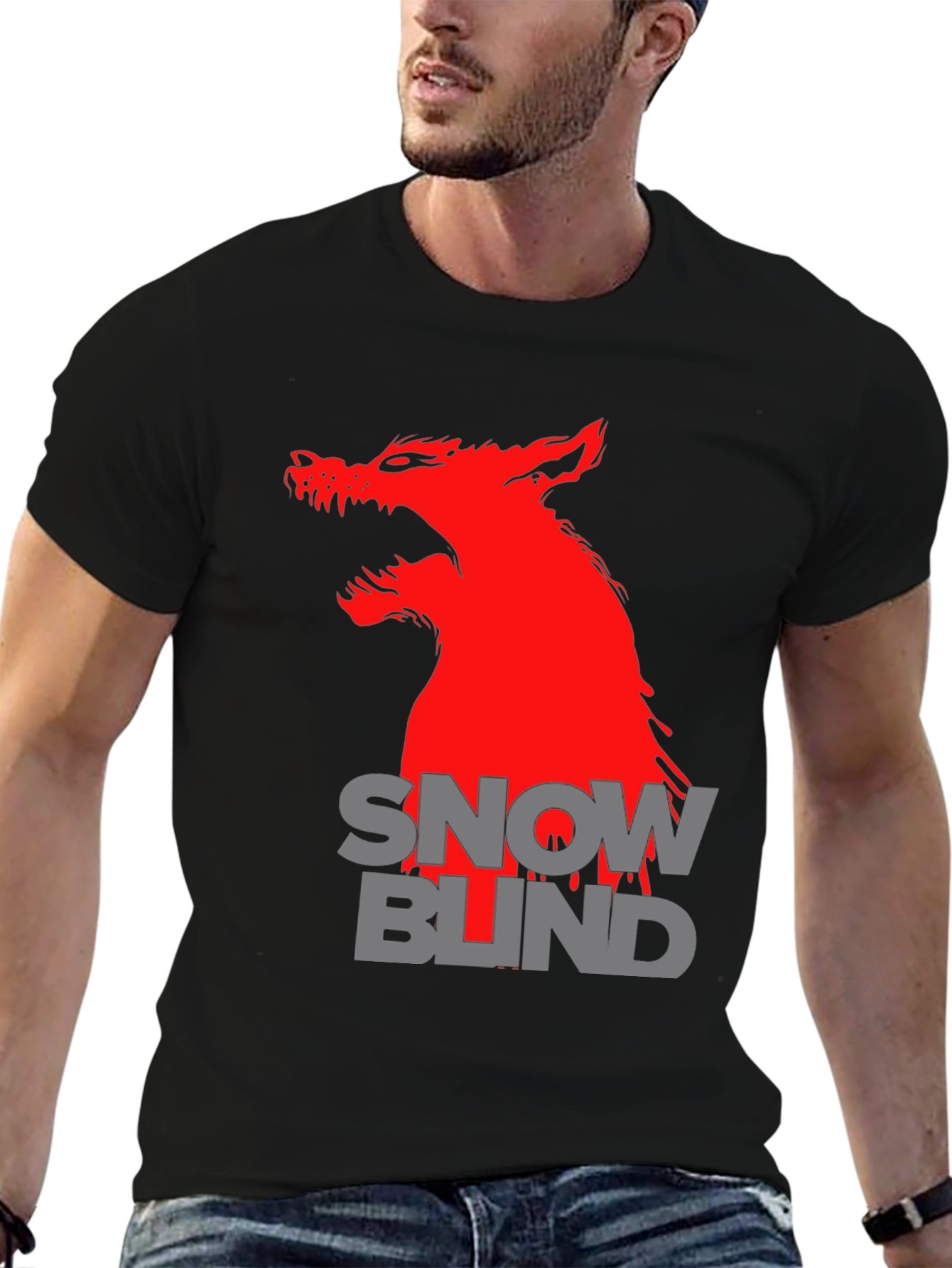 Snow Blind Wolf Graphic T-Shirt