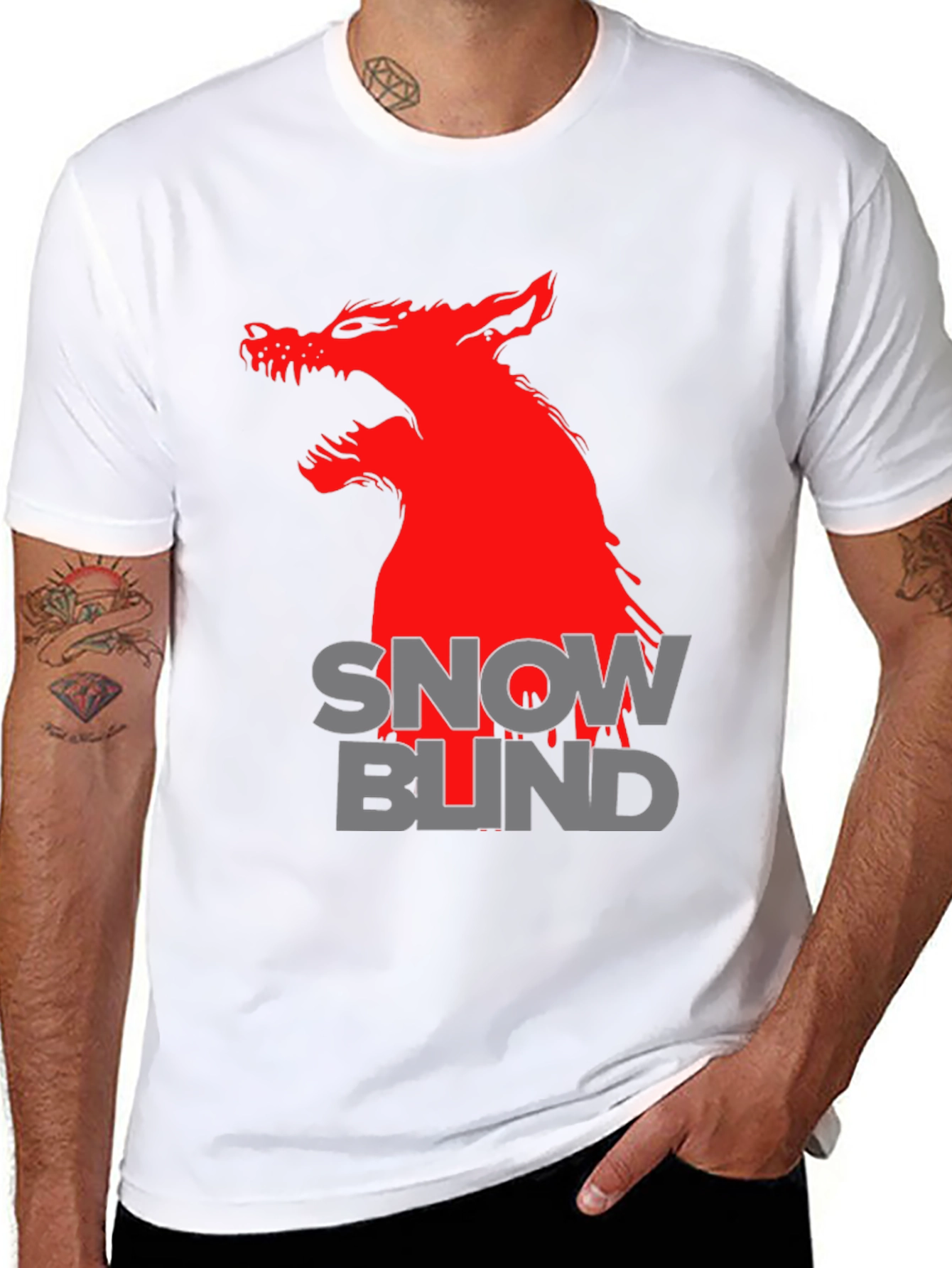 Snow Blind Wolf Graphic T-Shirt