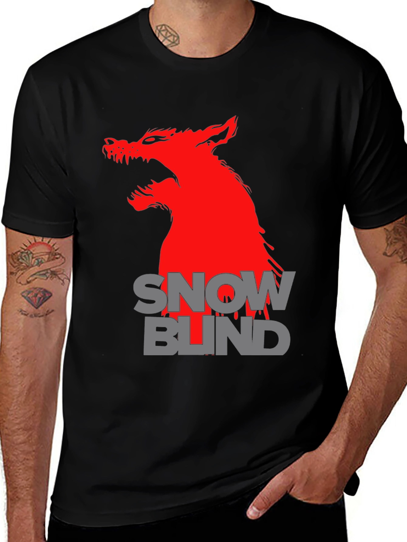 Snow Blind Wolf Graphic T-Shirt