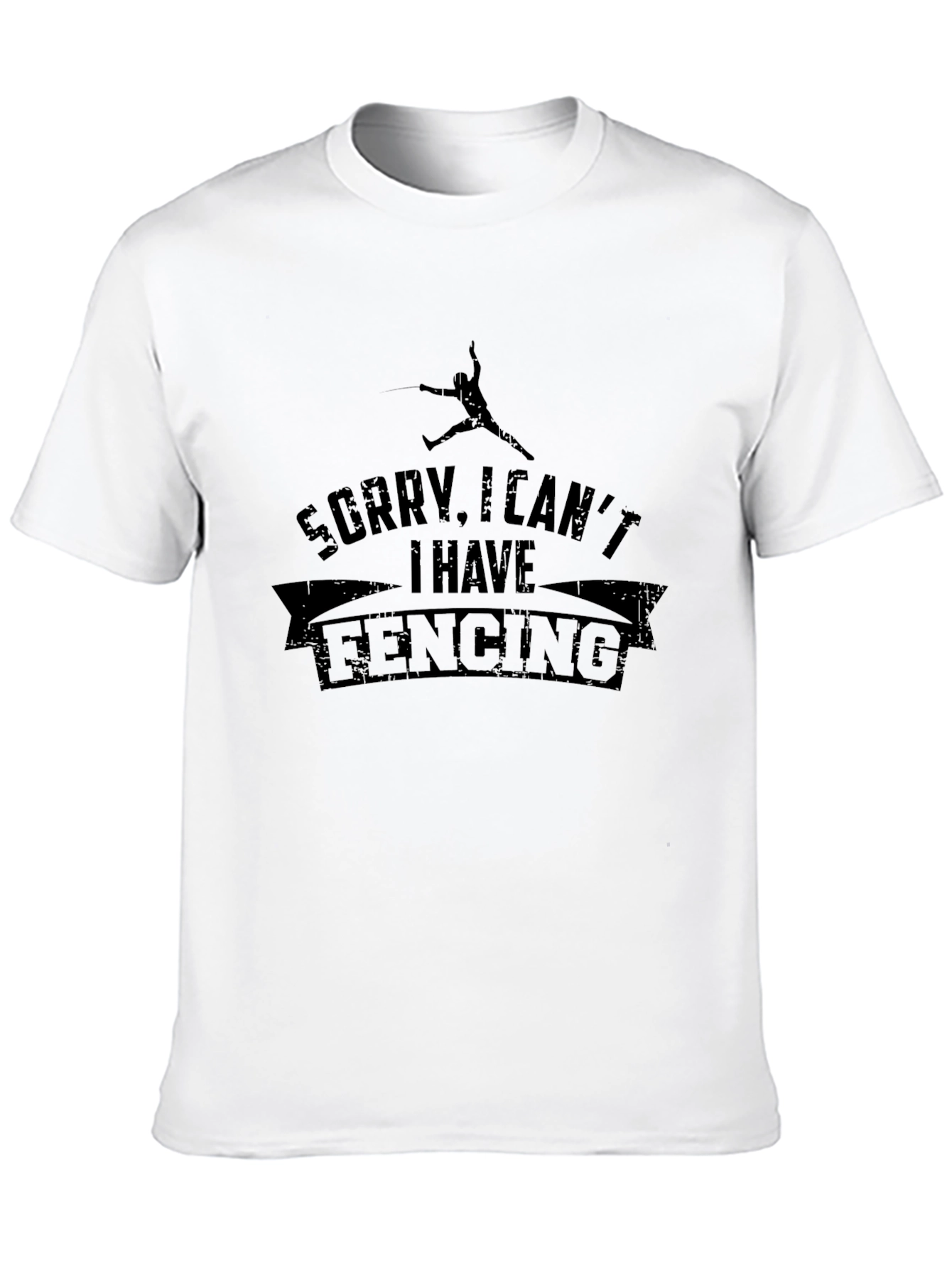 Sorry I Cant I Have Fencing Black T-Shirt
