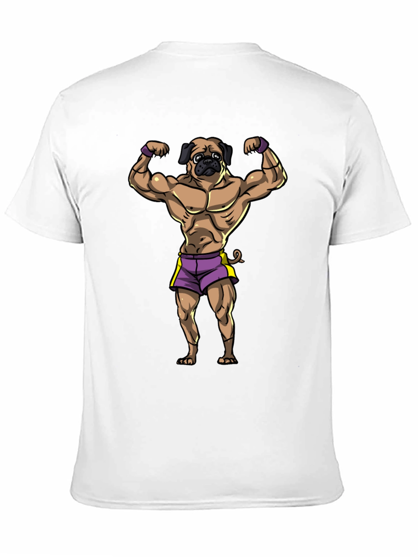 Muscle Pug Graphic T-Shirt - Black