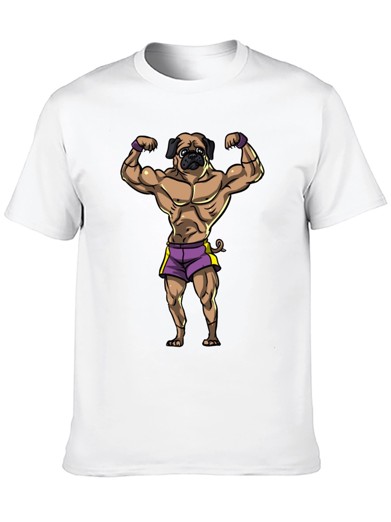 Muscle Pug Graphic T-Shirt - Black