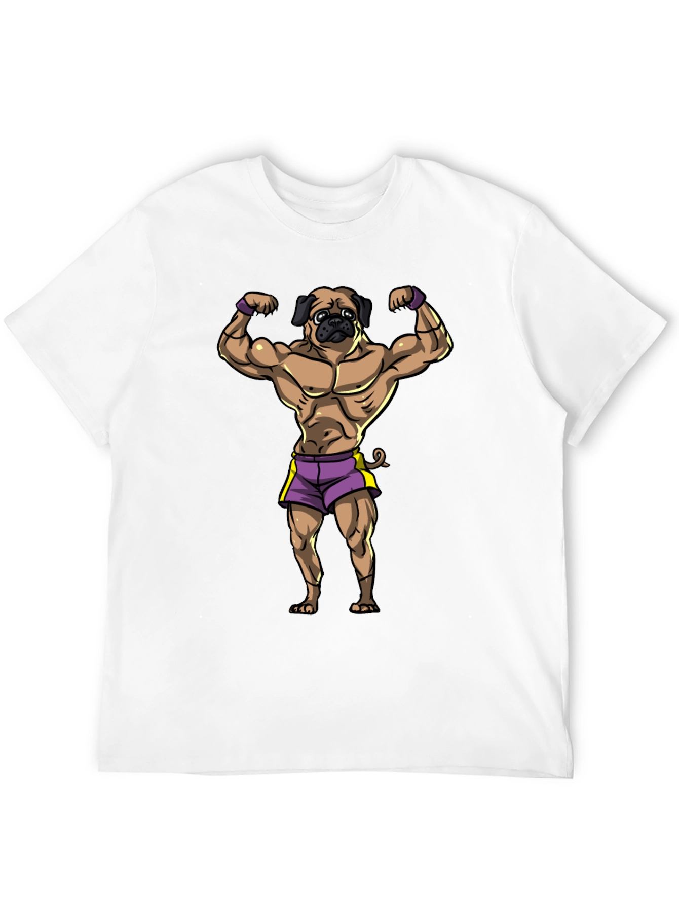 Muscle Pug Graphic T-Shirt - Black