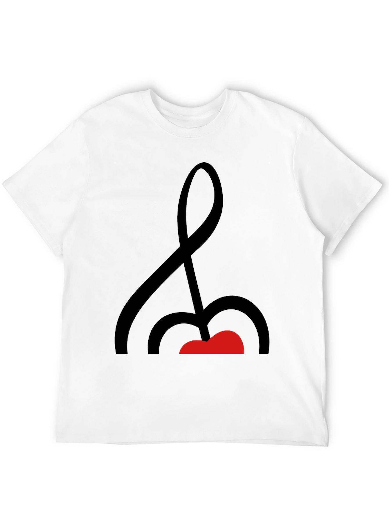 Abstract Music Note Graphic Tee - Black Cotton Shirt