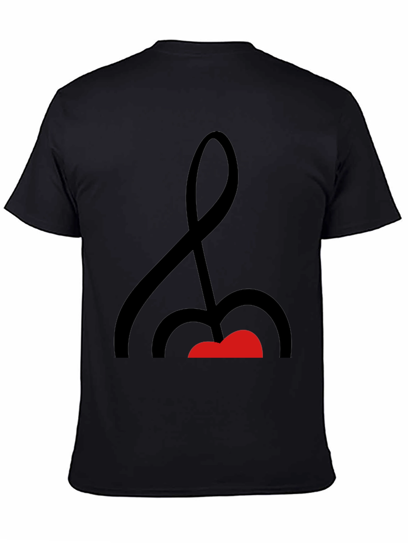 Abstract Music Note Graphic Tee - Black Cotton Shirt