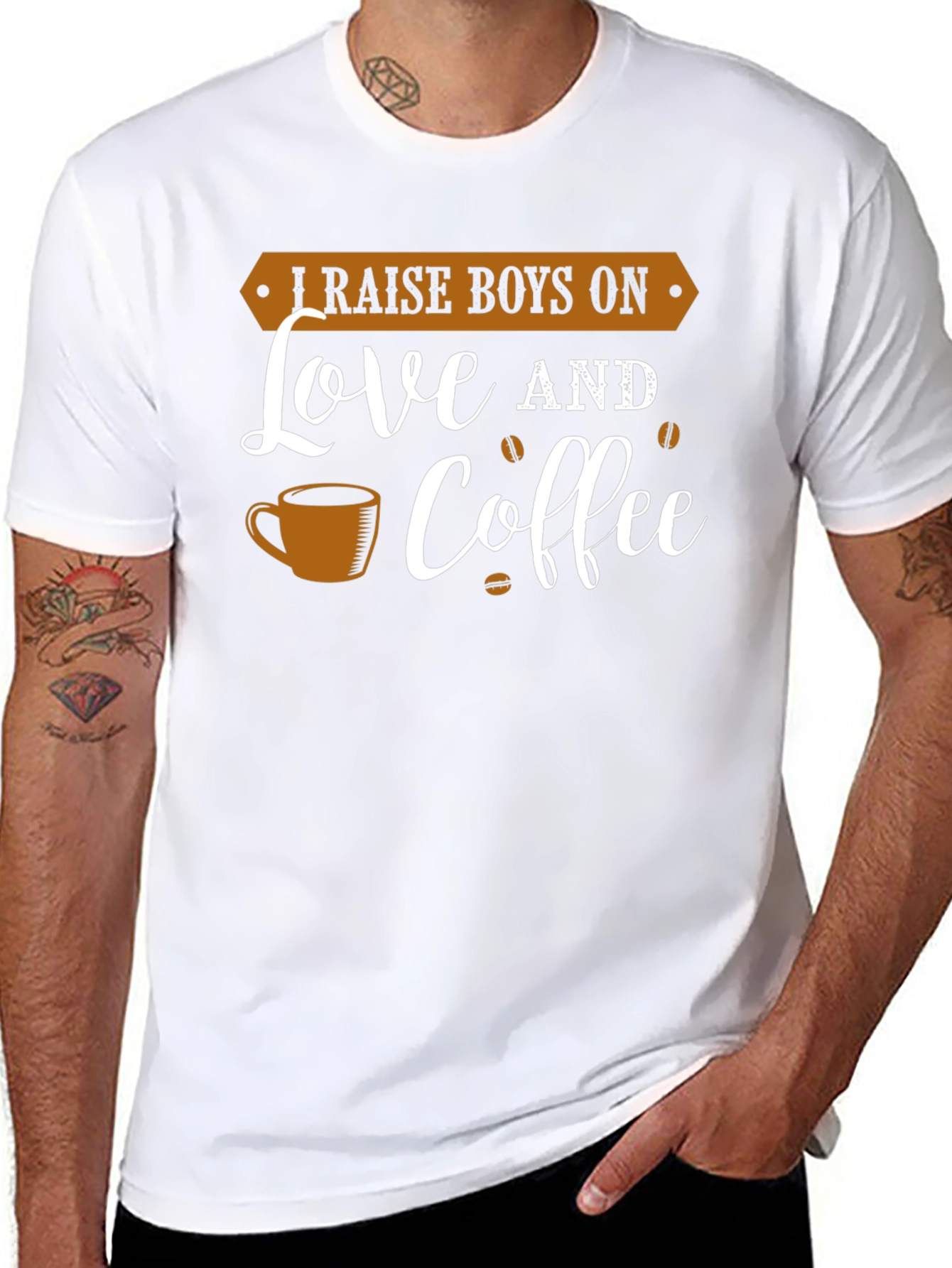 I Raise Boys On Love and Coffee Graphic Tee