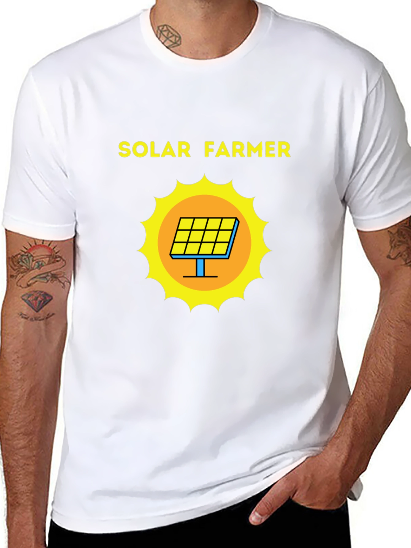 Solar Farmer Graphic Tee - Eco-Friendly Style