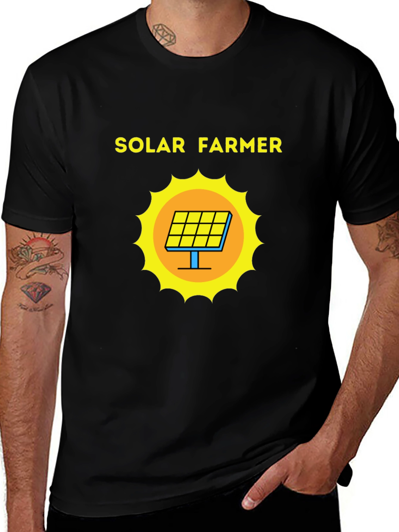 Solar Farmer Graphic Tee - Eco-Friendly Style