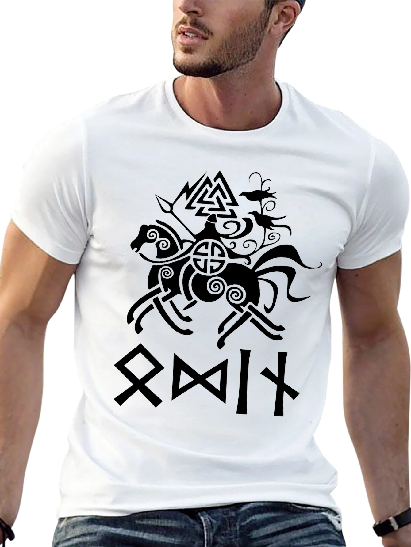 Viking Graphic Tee - Odin Horse Design